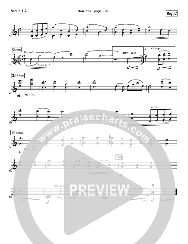 Beautiful Violin 1/2 (Gateway Worship)