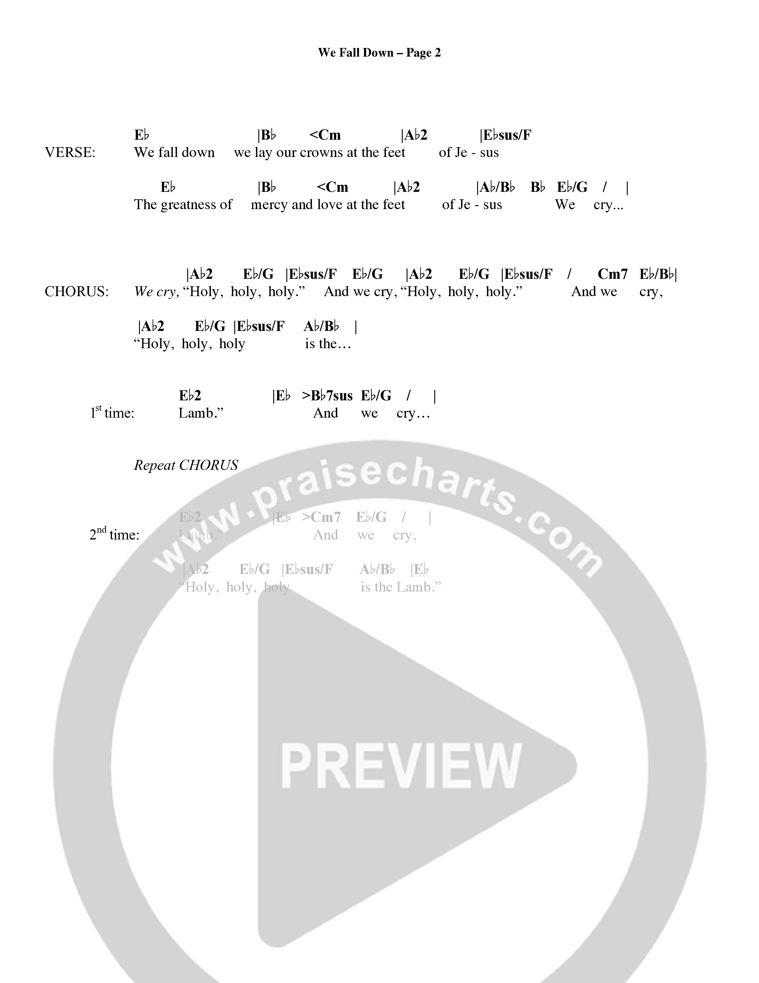 We Fall Down (Choral Anthem SATB) Chords & Lyrics (Word Music Choral / Orch. Keith Wilbanks / Orch. Keith Christopher)