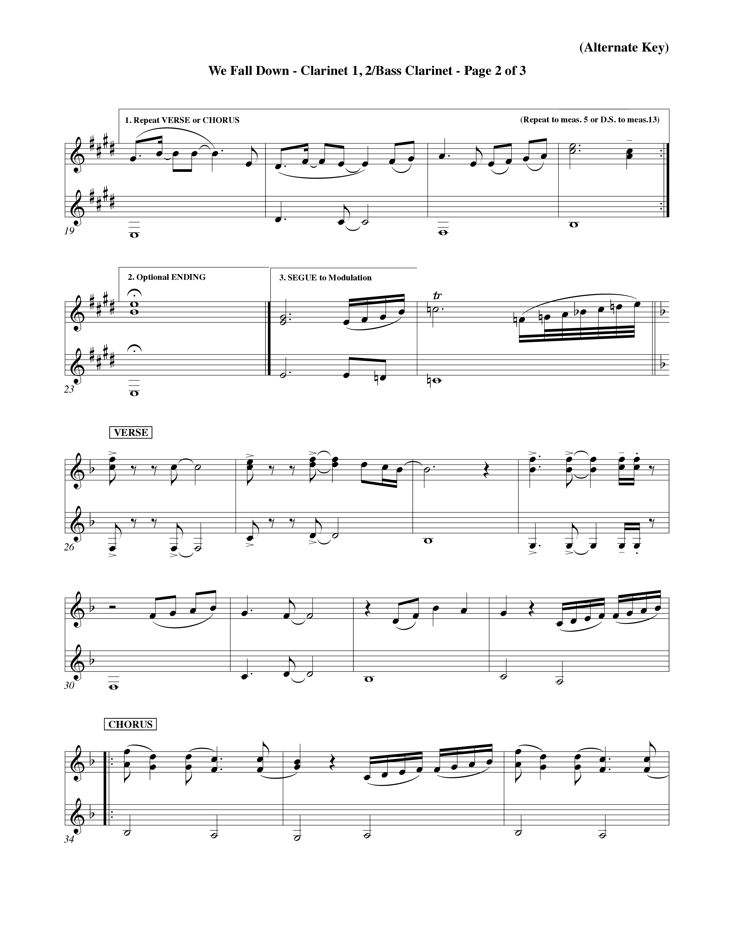 We Fall Down (Choral Anthem SATB) Clarinet 1/2, Bass Clarinet (Word Music Choral / Orch. Keith Wilbanks / Orch. Keith Christopher)