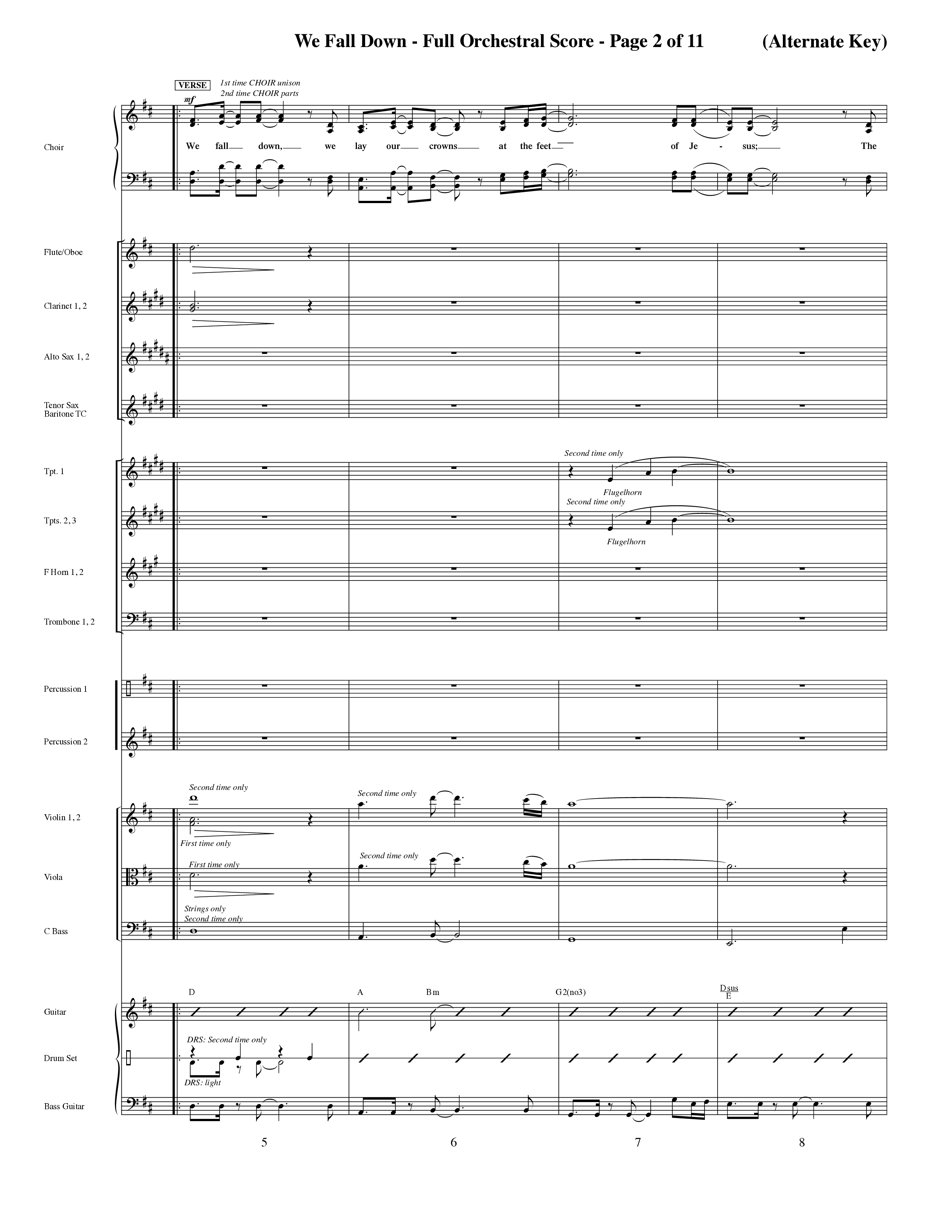 We Fall Down (Choral Anthem SATB) Conductor's Score (Word Music Choral / Orch. Keith Wilbanks / Orch. Keith Christopher)