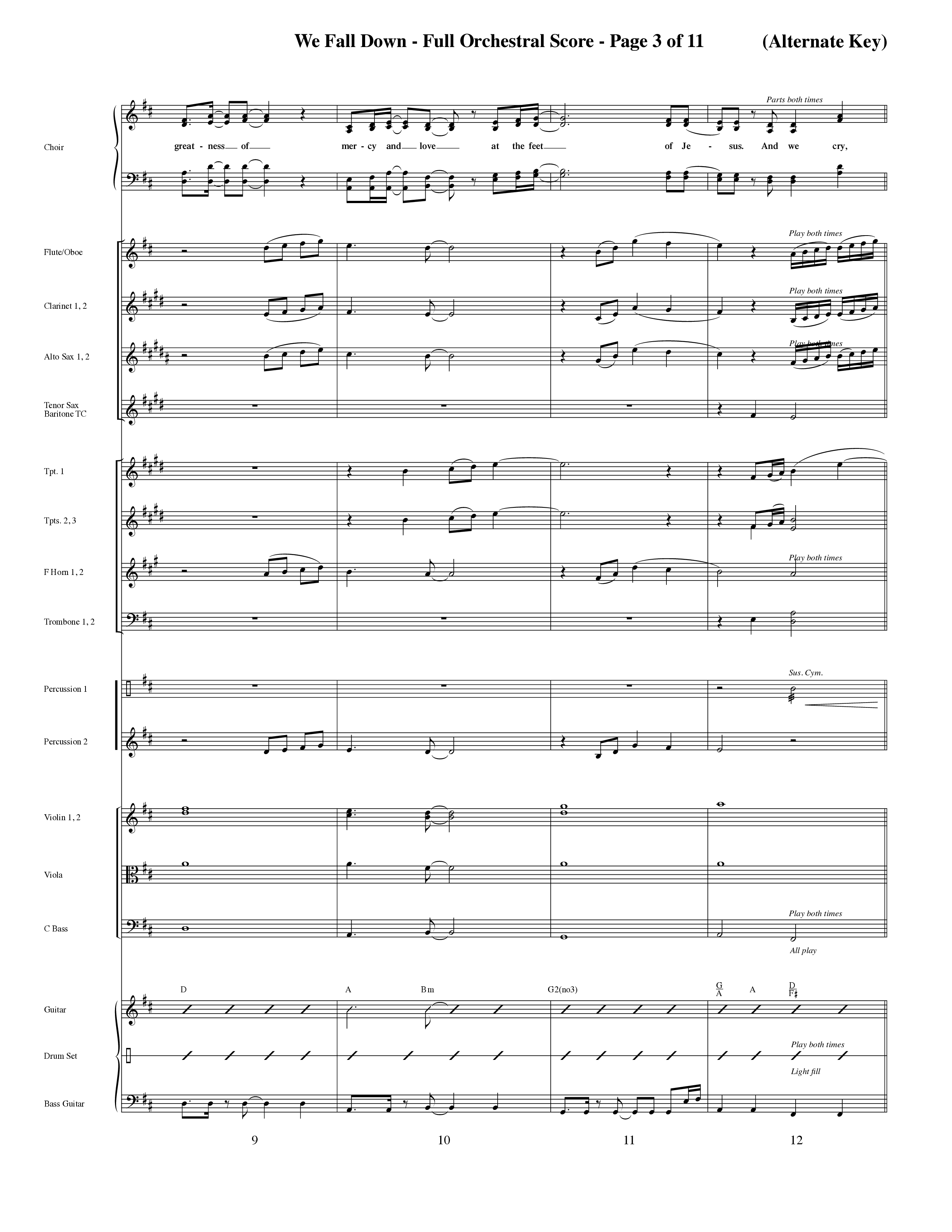 We Fall Down (Choral Anthem SATB) Conductor's Score (Word Music Choral / Orch. Keith Wilbanks / Orch. Keith Christopher)