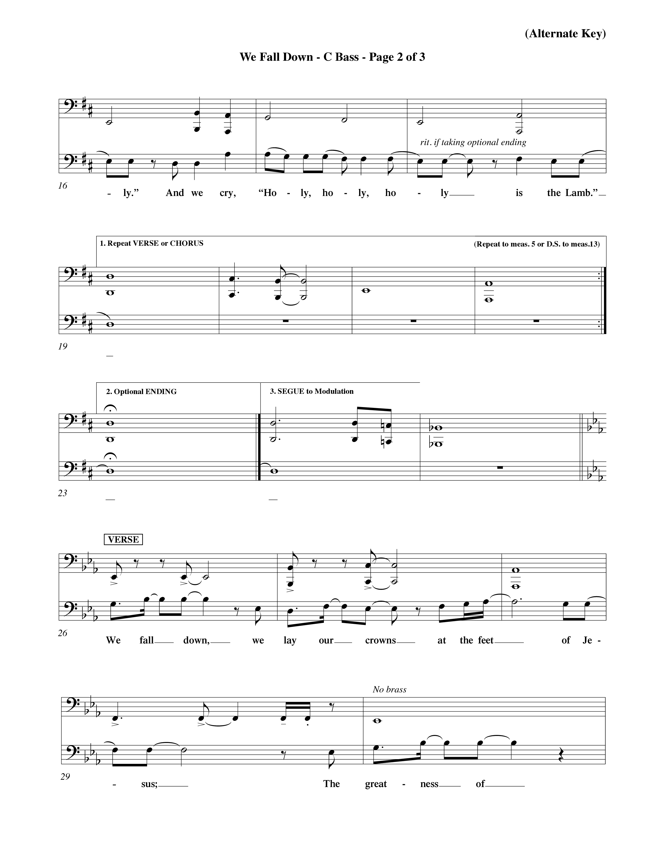 We Fall Down (Choral Anthem SATB) Contrabass (Word Music Choral / Orch. Keith Wilbanks / Orch. Keith Christopher)