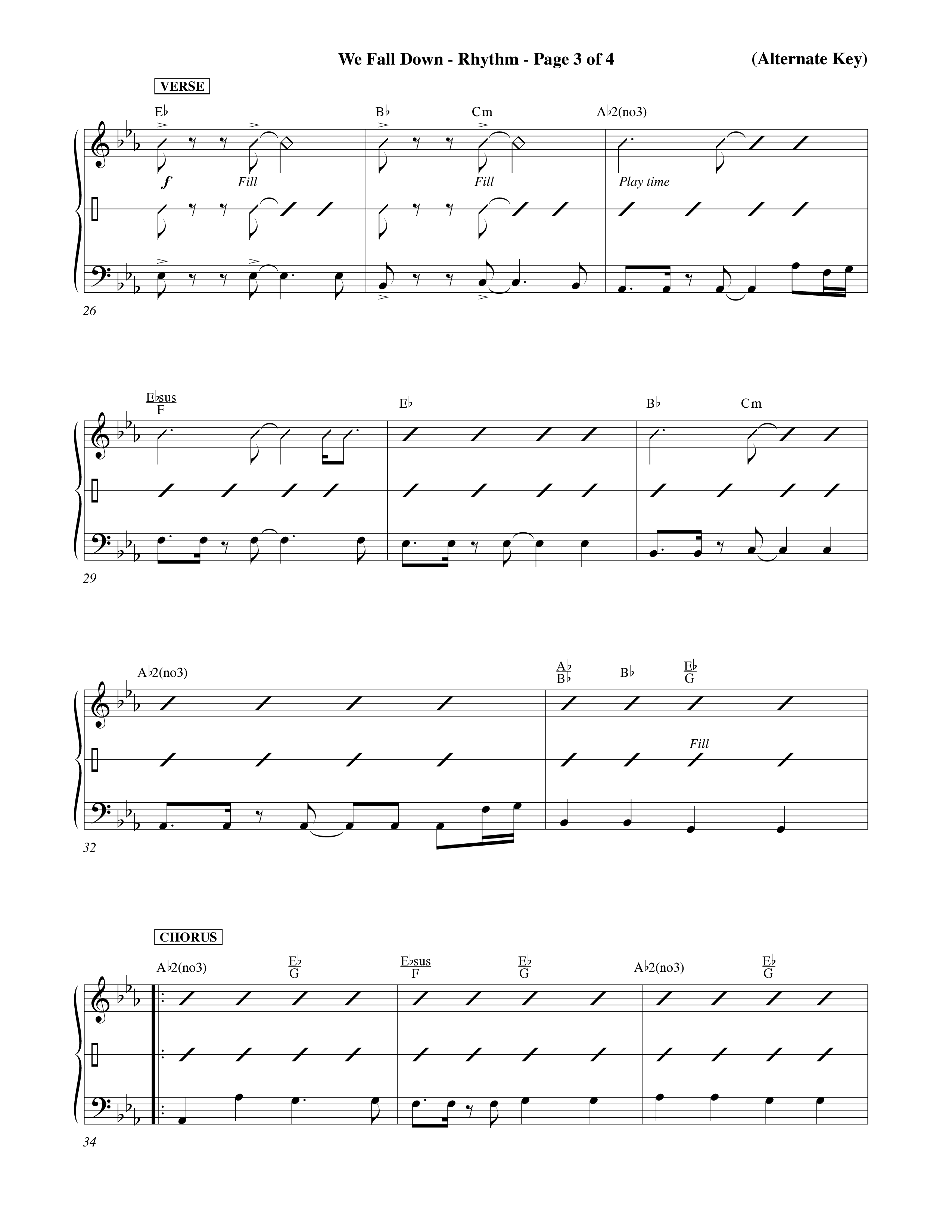We Fall Down (Choral Anthem SATB) Rhythm Pack (Word Music Choral / Orch. Keith Wilbanks / Orch. Keith Christopher)