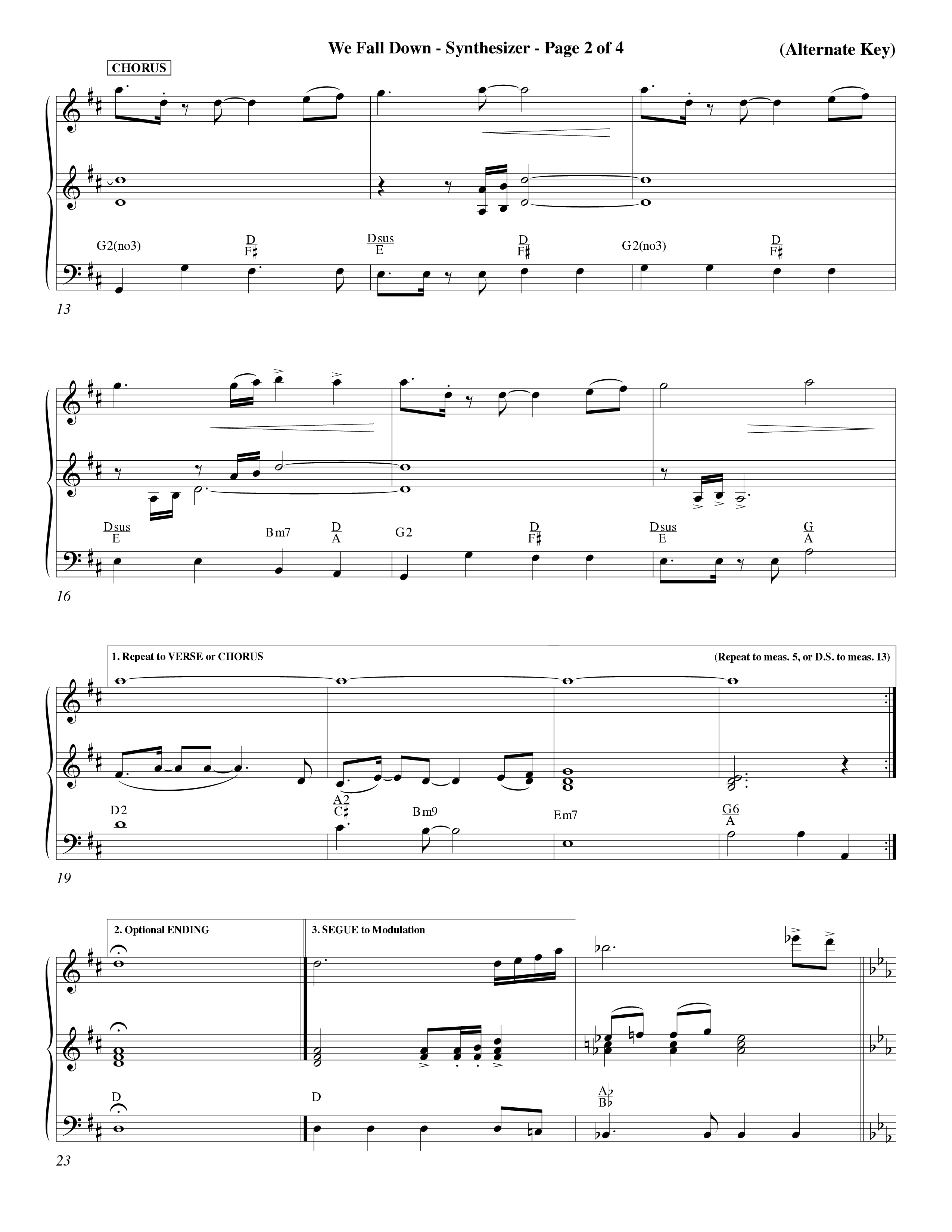 We Fall Down (Choral Anthem SATB) Synth (Word Music Choral / Orch. Keith Wilbanks / Orch. Keith Christopher)