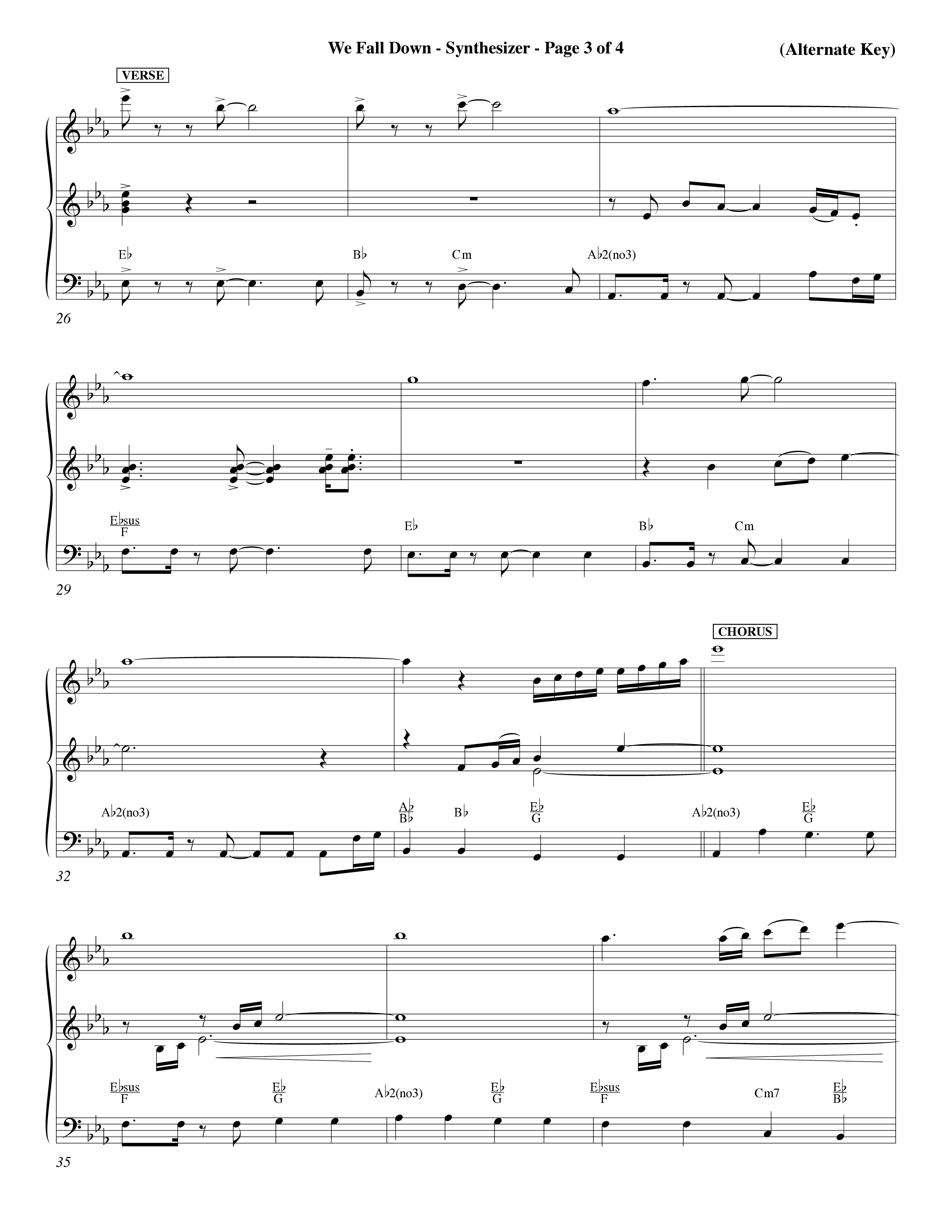 We Fall Down (Choral Anthem SATB) Synth (Word Music Choral / Orch. Keith Wilbanks / Orch. Keith Christopher)