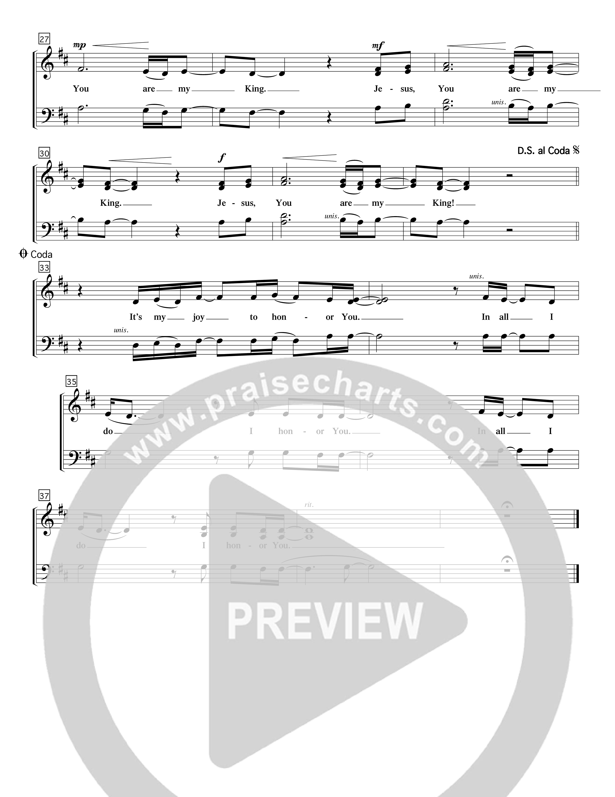 You Are My King (Amazing Love) (Choral Anthem SATB) Choir Sheet (SATB) (Word Music Choral / Orch. Billy Payne)