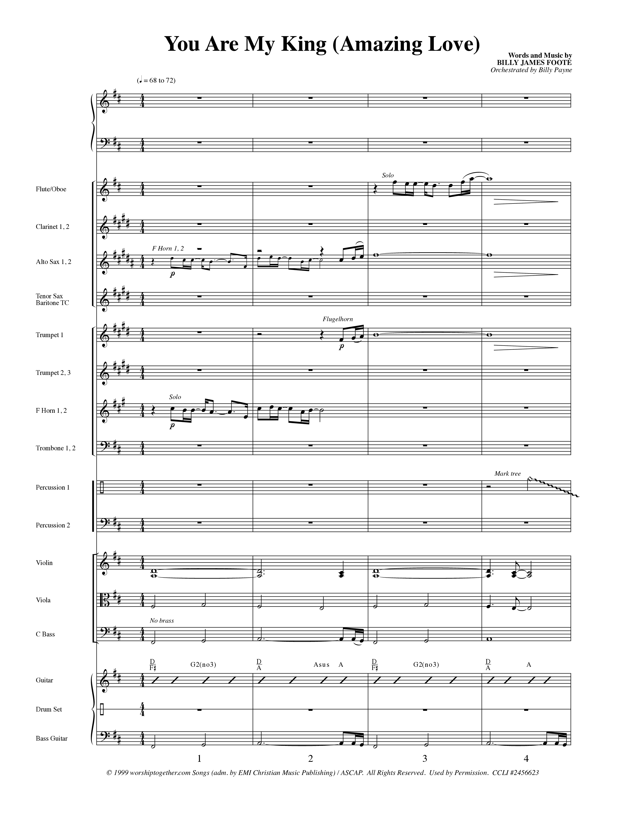 You Are My King (Amazing Love) (Choral Anthem SATB) Conductor's Score (Word Music Choral / Orch. Billy Payne)