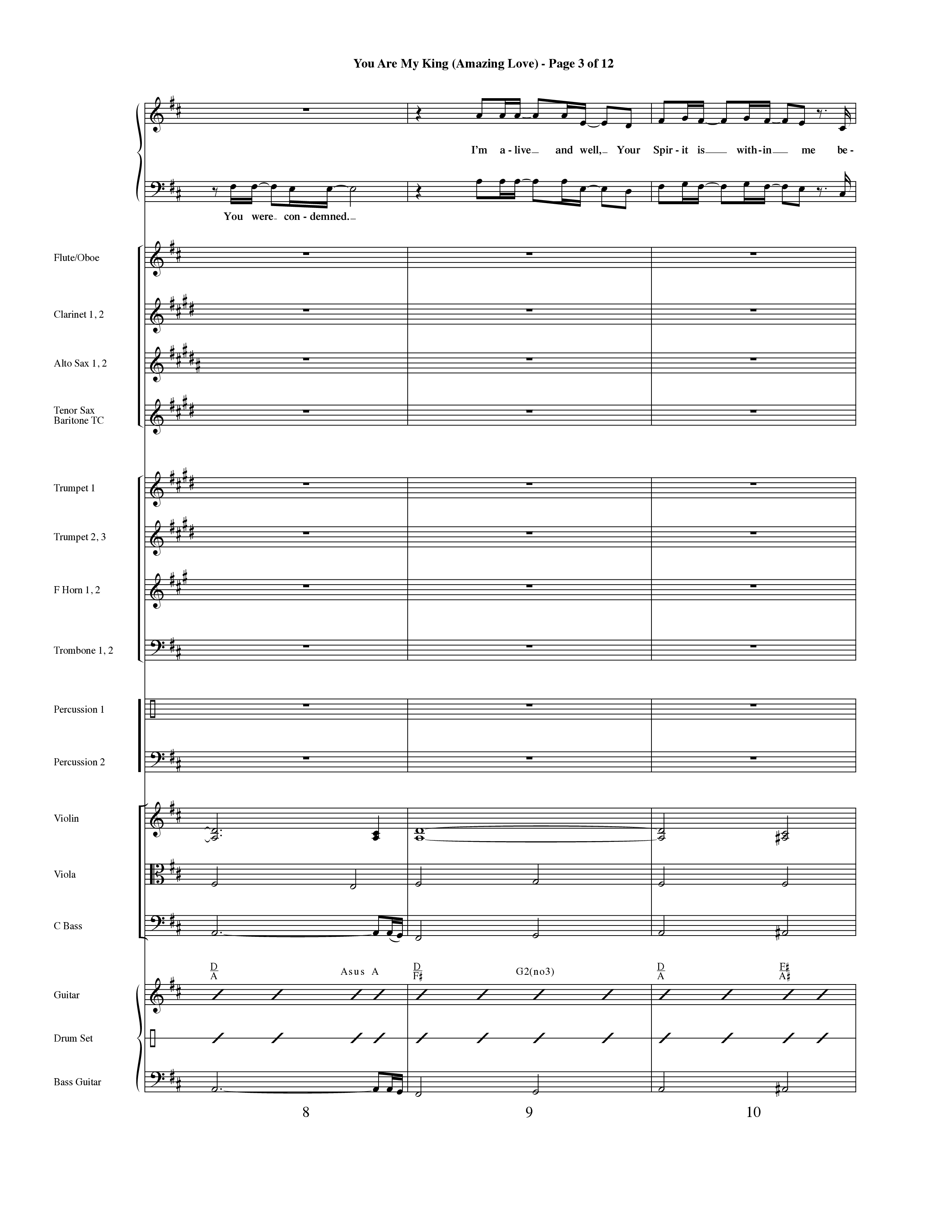 You Are My King (Amazing Love) (Choral Anthem SATB) Conductor's Score (Word Music Choral / Orch. Billy Payne)