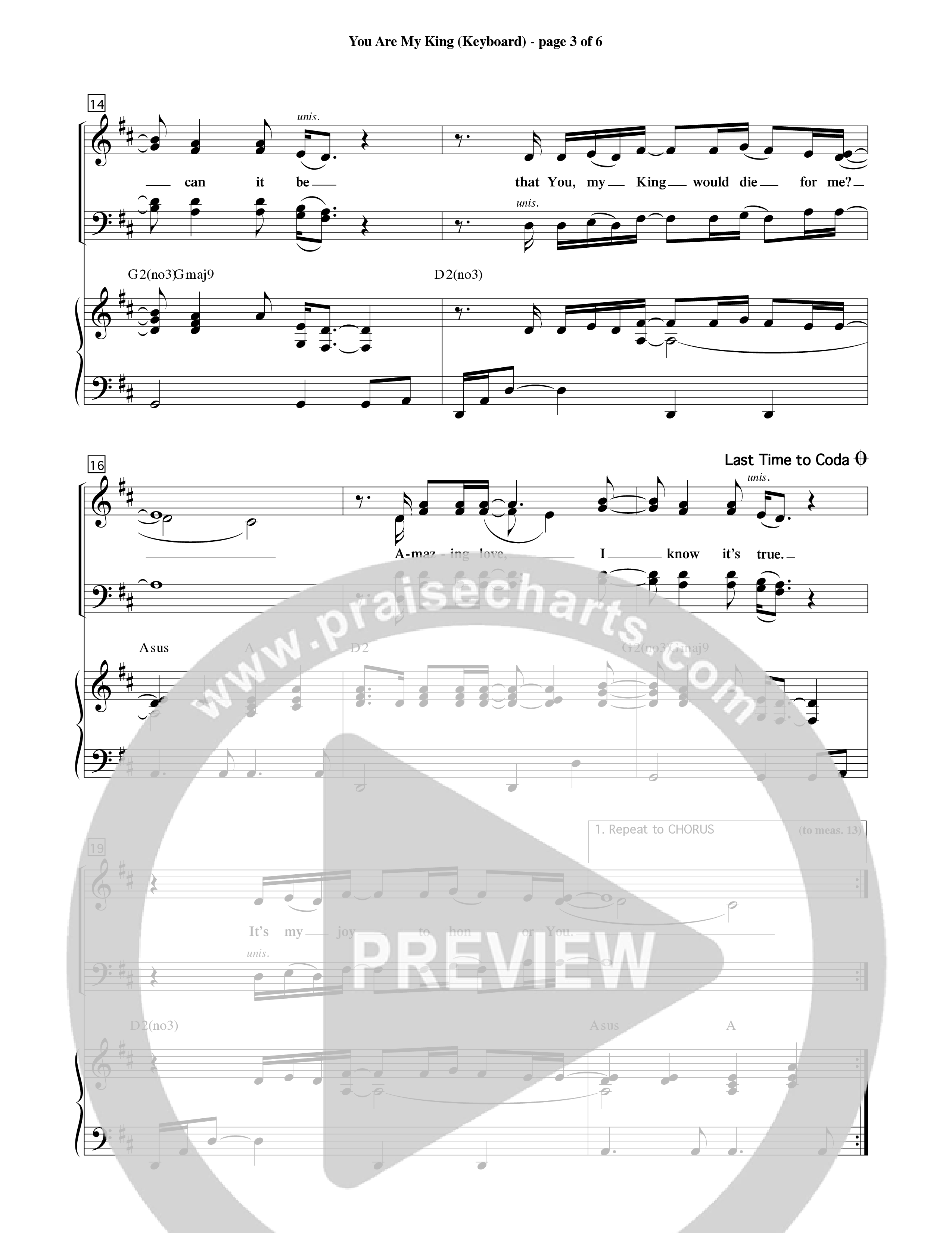 You Are My King (Amazing Love) (Choral Anthem SATB) Keyboard/Vocal (SATB) (Word Music Choral / Orch. Billy Payne)