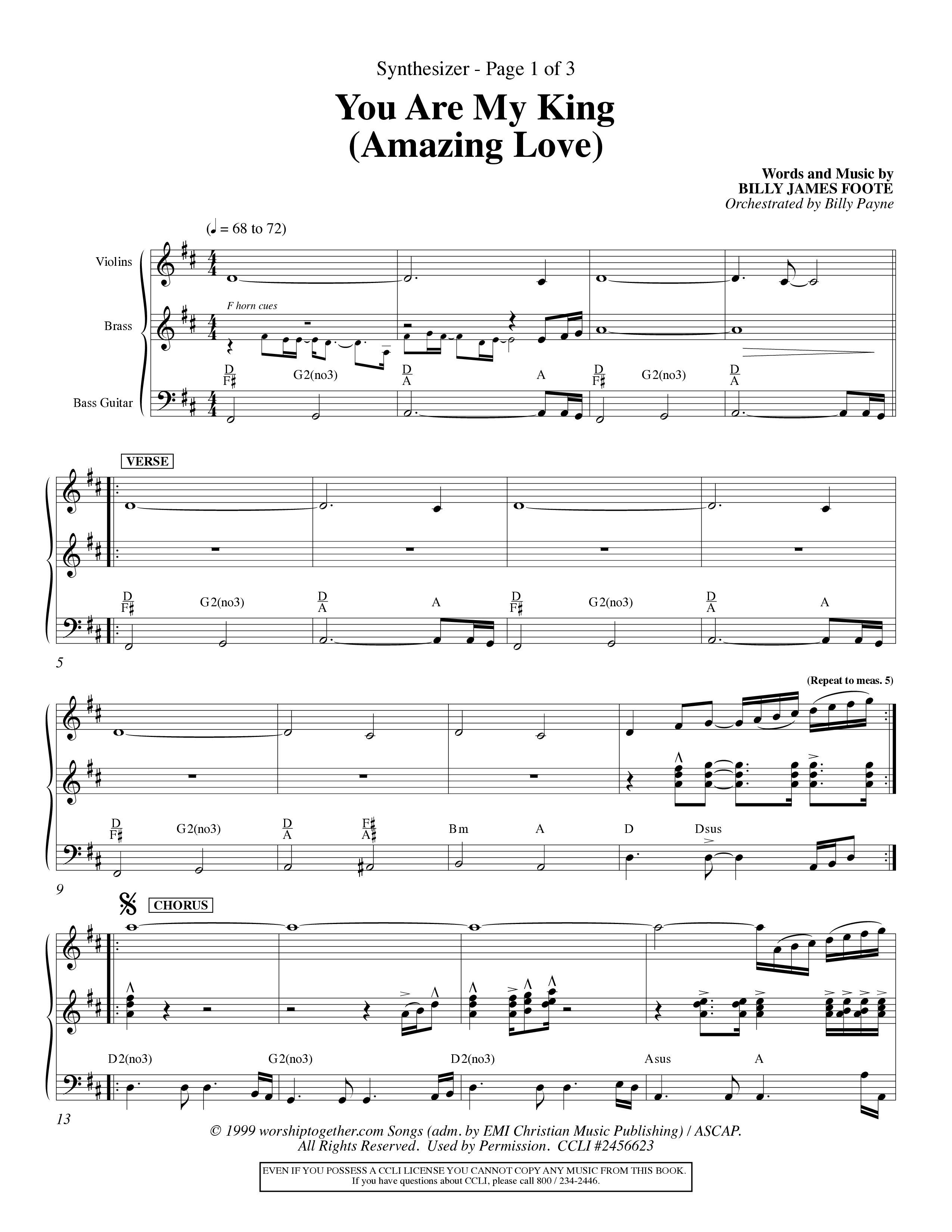 You Are My King (Amazing Love) (Choral Anthem SATB) Synth (Word Music Choral / Orch. Billy Payne)