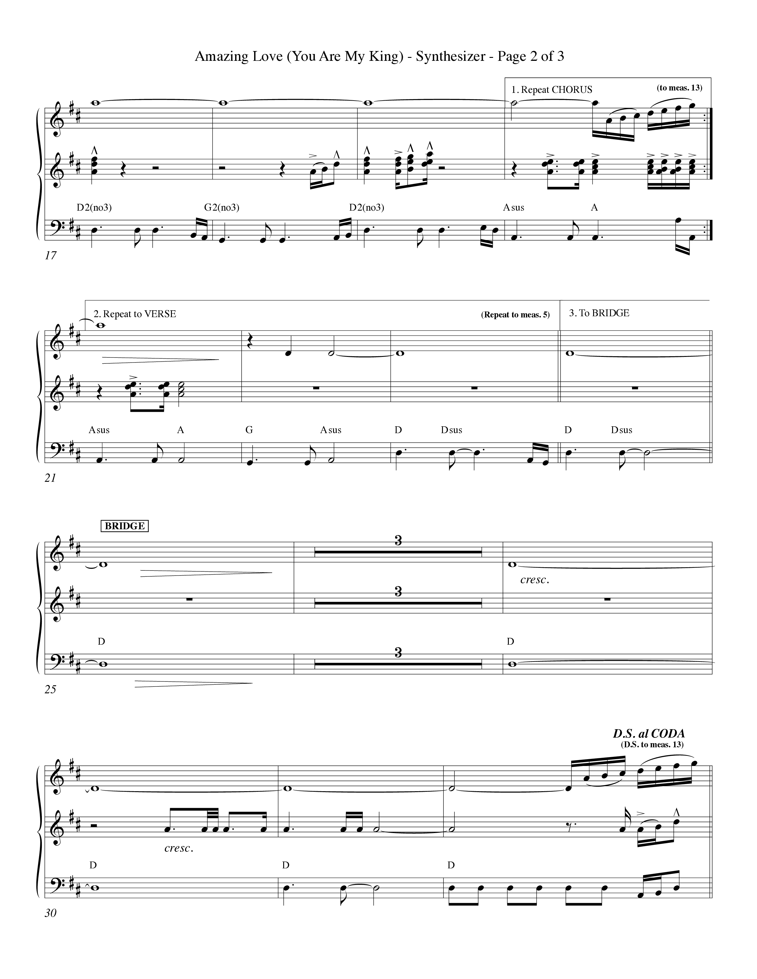 You Are My King (Amazing Love) (Choral Anthem SATB) Synth (Word Music Choral / Orch. Billy Payne)