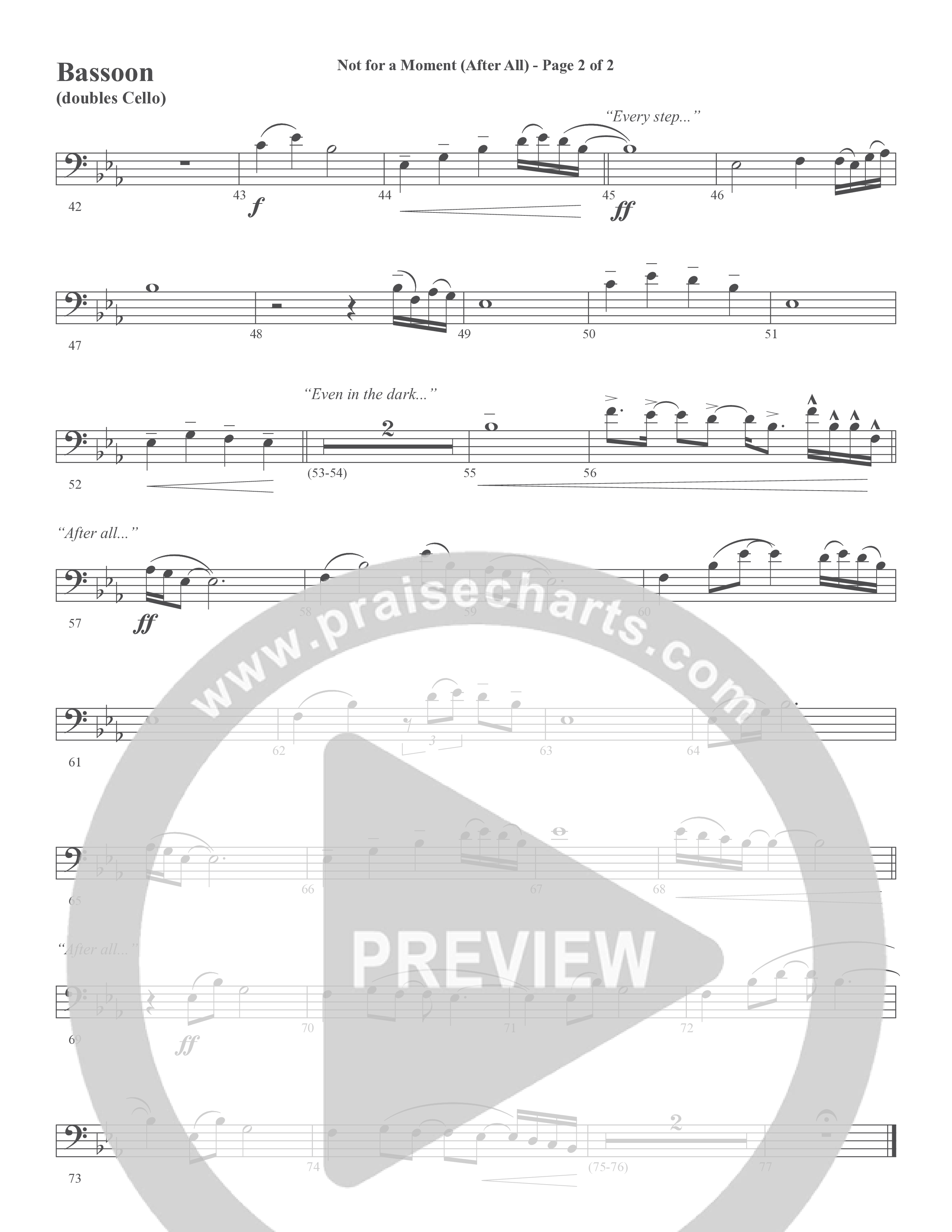 Not For A Moment (After All) (Choral Anthem SATB) Bassoon (Word Music Choral / Arr. Cliff Duren)