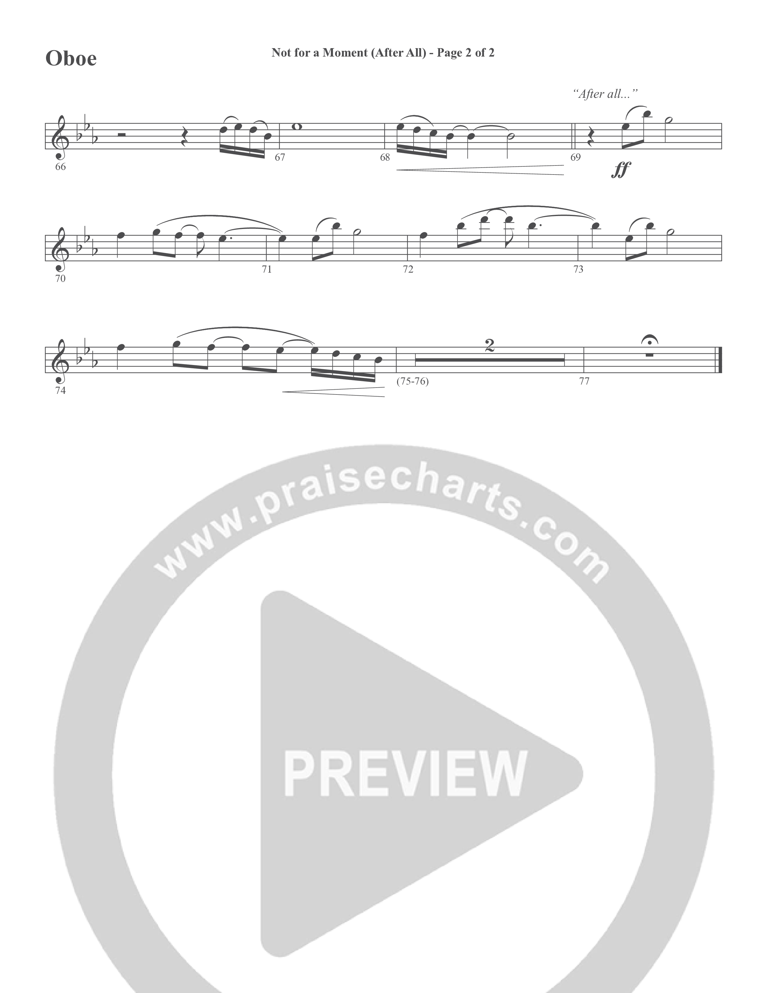 Not For A Moment (After All) (Choral Anthem SATB) Oboe (Word Music Choral / Arr. Cliff Duren)