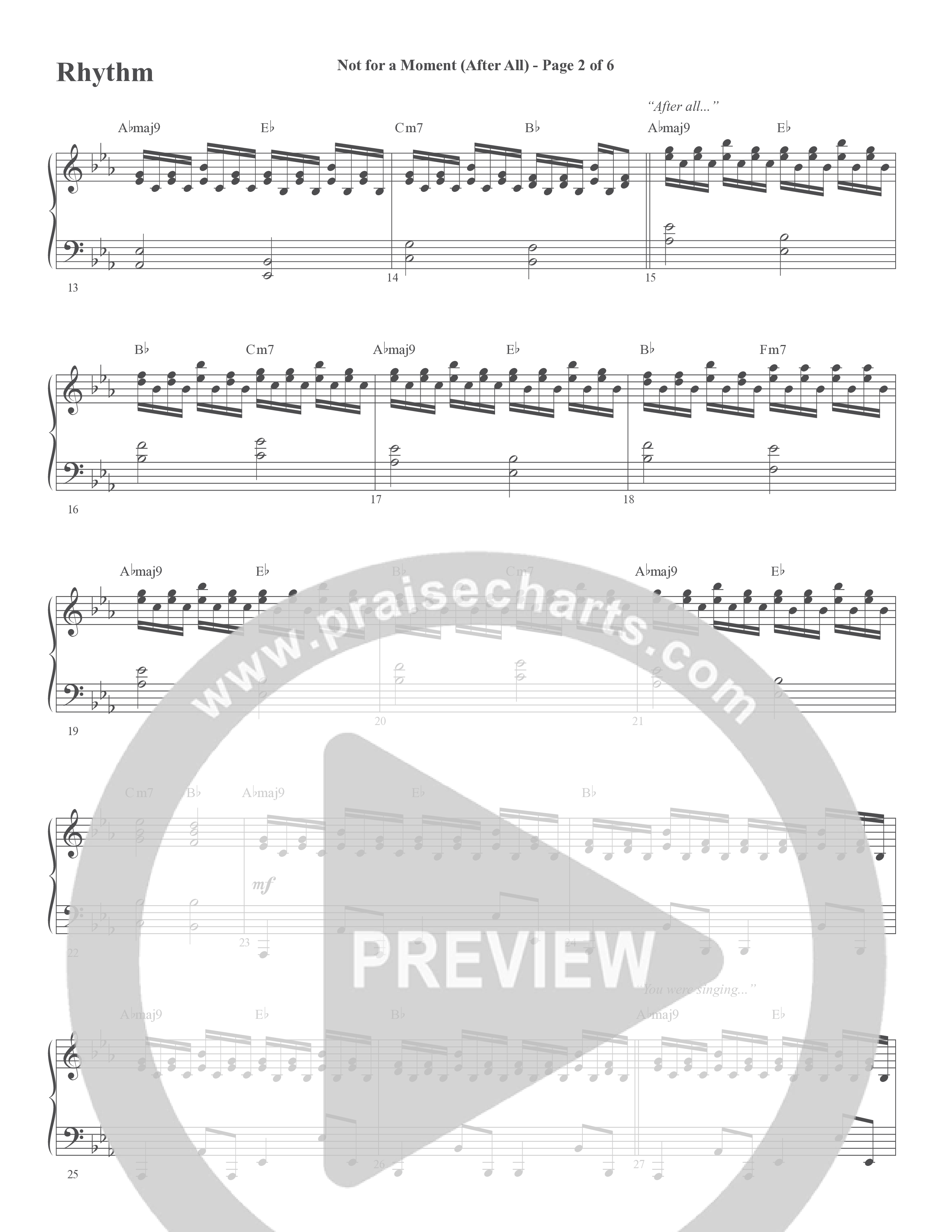 Not For A Moment (After All) (Choral Anthem SATB) Rhythm Chart (Word Music Choral / Arr. Cliff Duren)
