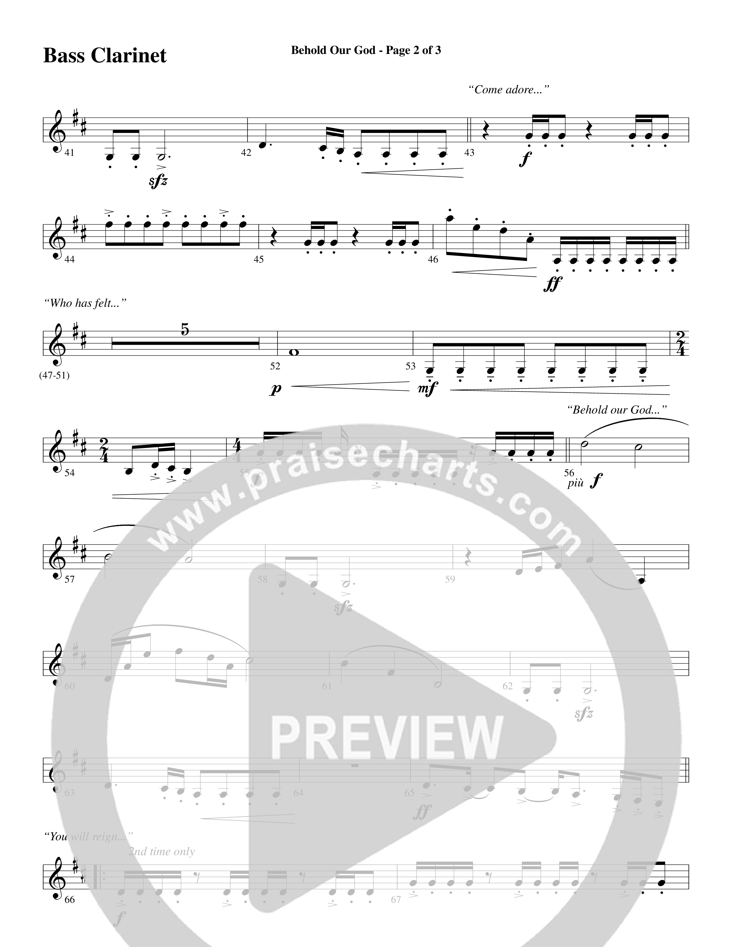 Behold Our God (Choral Anthem SATB) Bass Clarinet (Word Music Choral / Arr. Joshua Spacht)