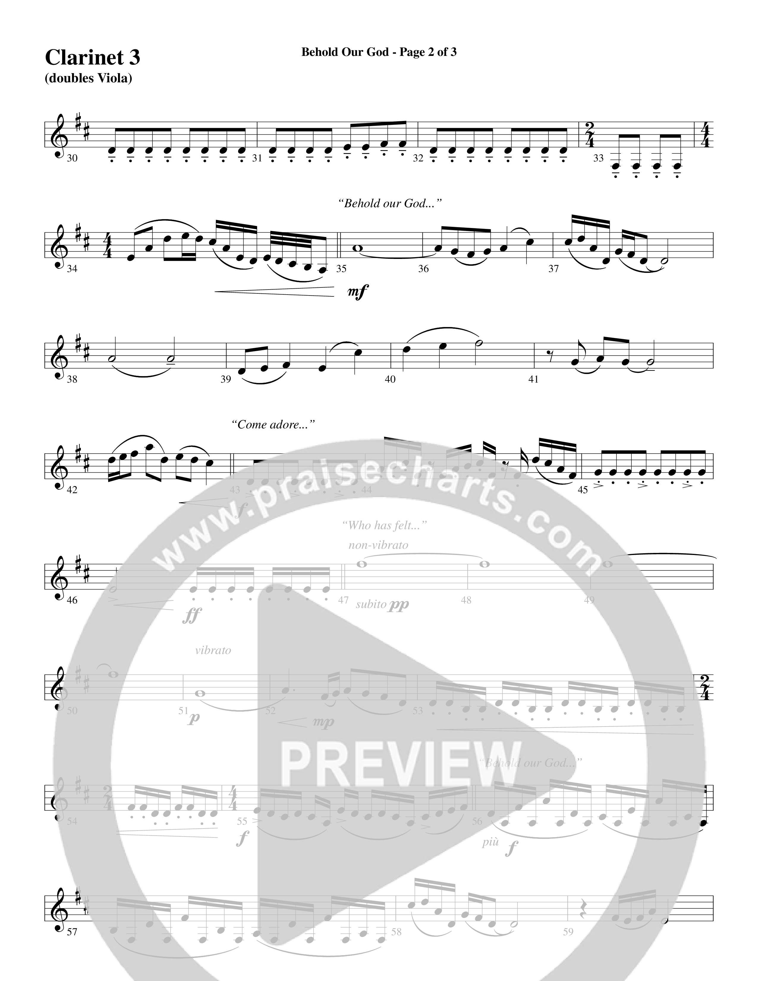 Behold Our God (Choral Anthem SATB) Clarinet 3 (Word Music Choral / Arr. Joshua Spacht)