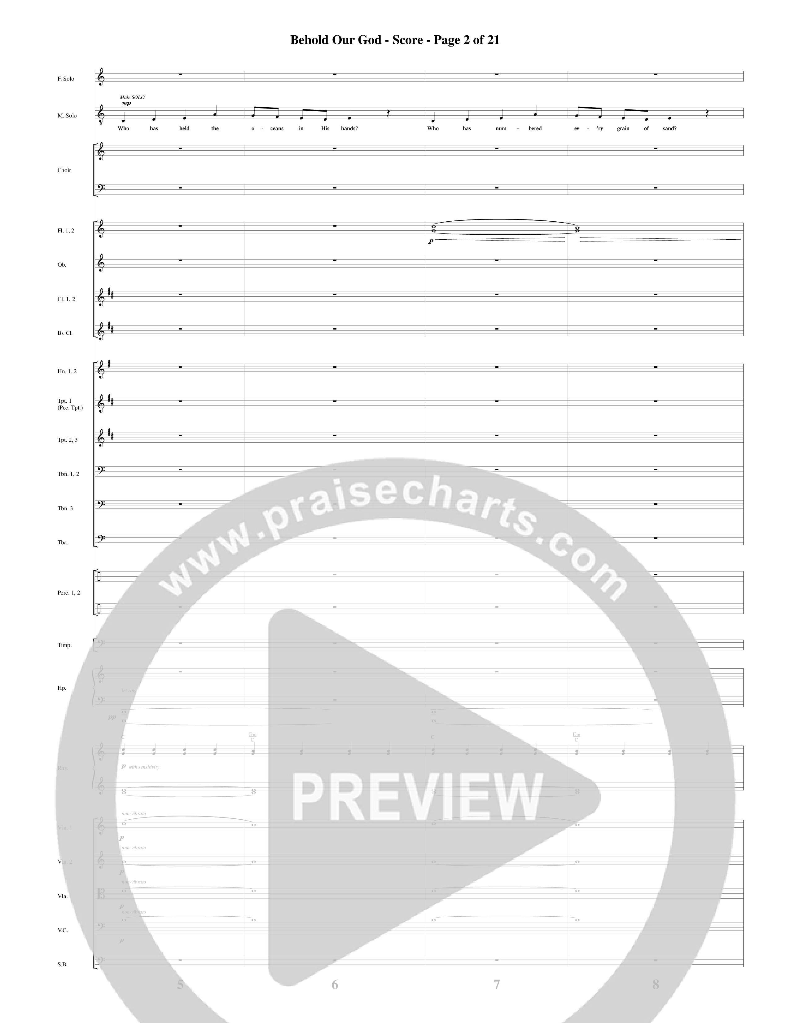 Behold Our God (Choral Anthem SATB) Orchestration (Word Music Choral / Arr. Joshua Spacht)