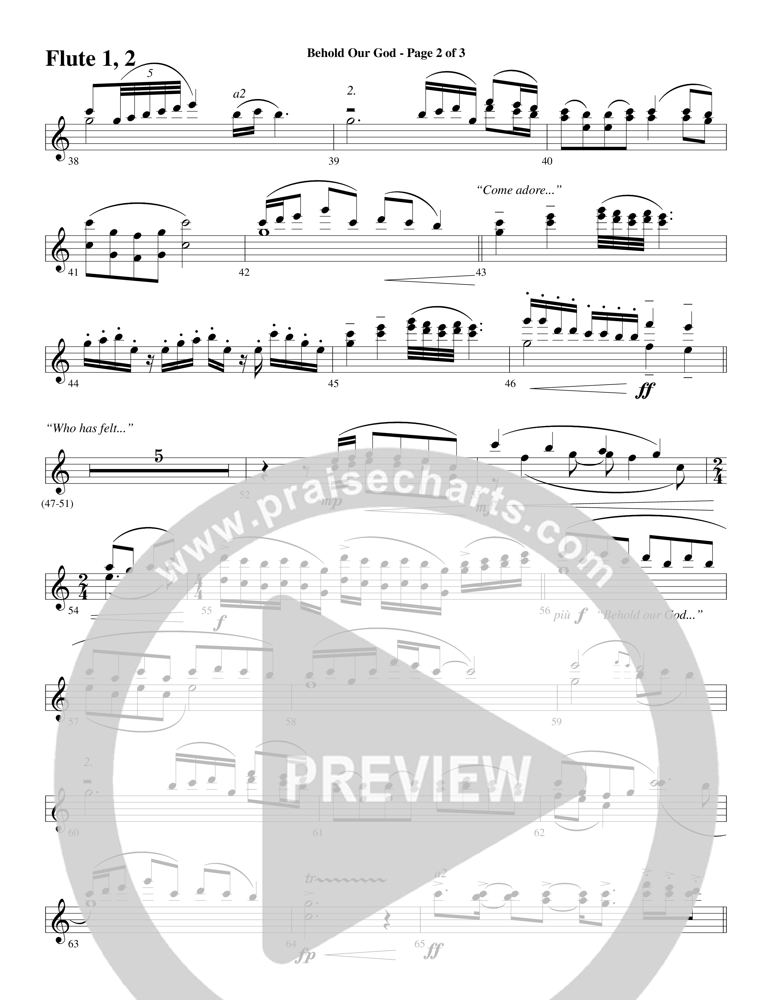 Behold Our God (Choral Anthem SATB) Flute 1/2 (Word Music Choral / Arr. Joshua Spacht)