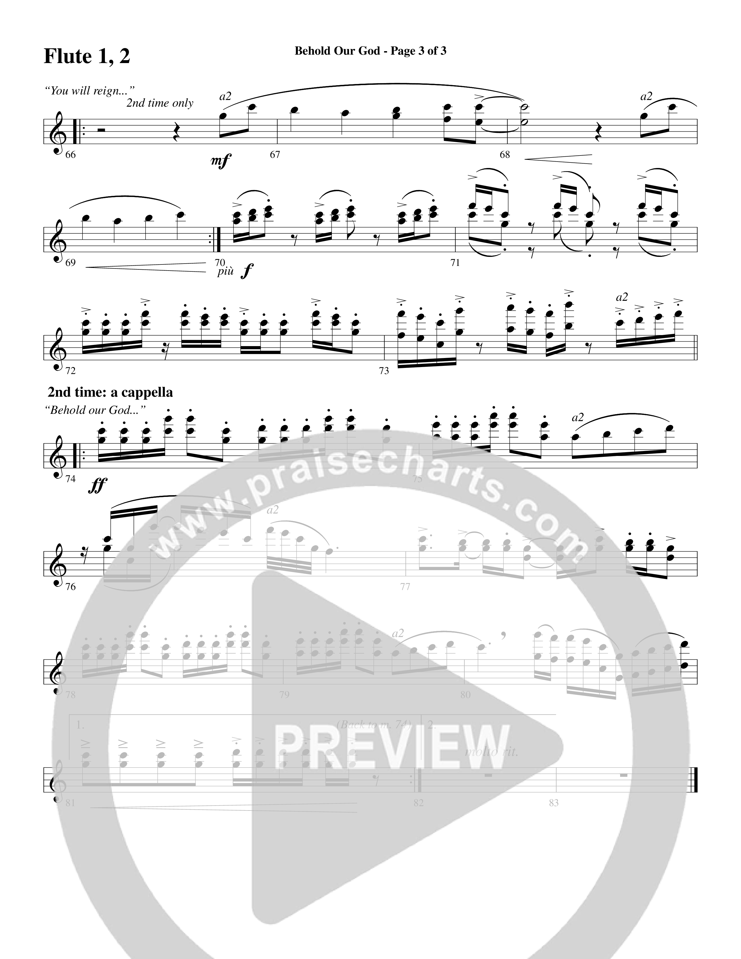 Behold Our God (Choral Anthem SATB) Flute 1/2 (Word Music Choral / Arr. Joshua Spacht)