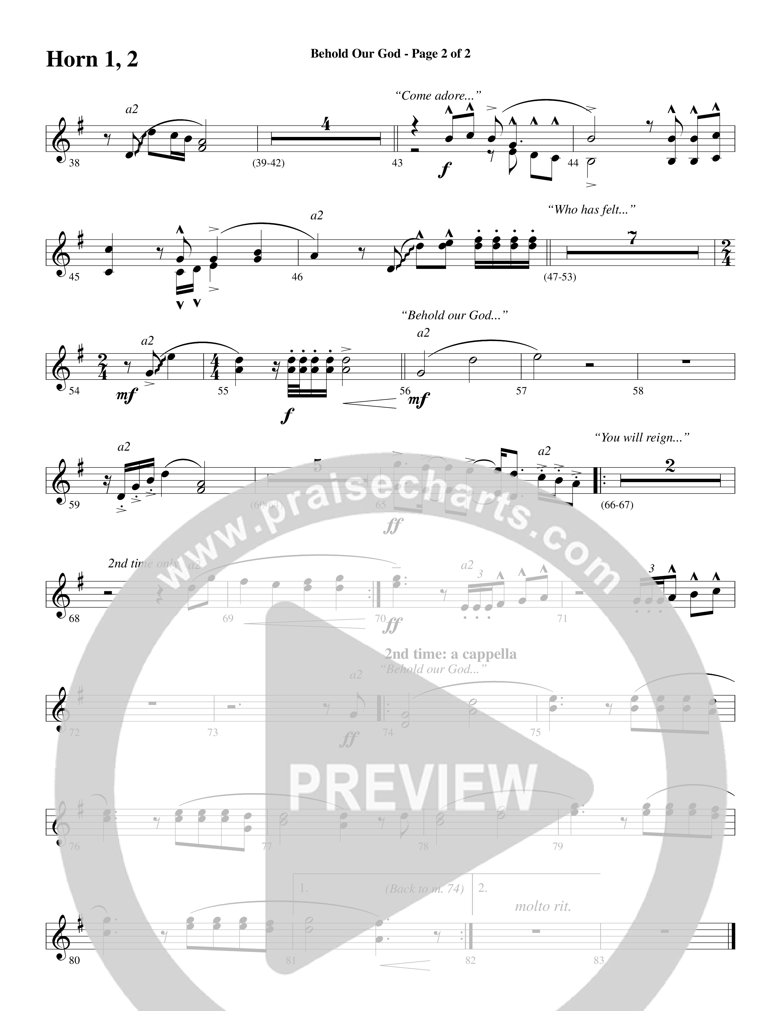 Behold Our God (Choral Anthem SATB) French Horn (Word Music Choral / Arr. Joshua Spacht)