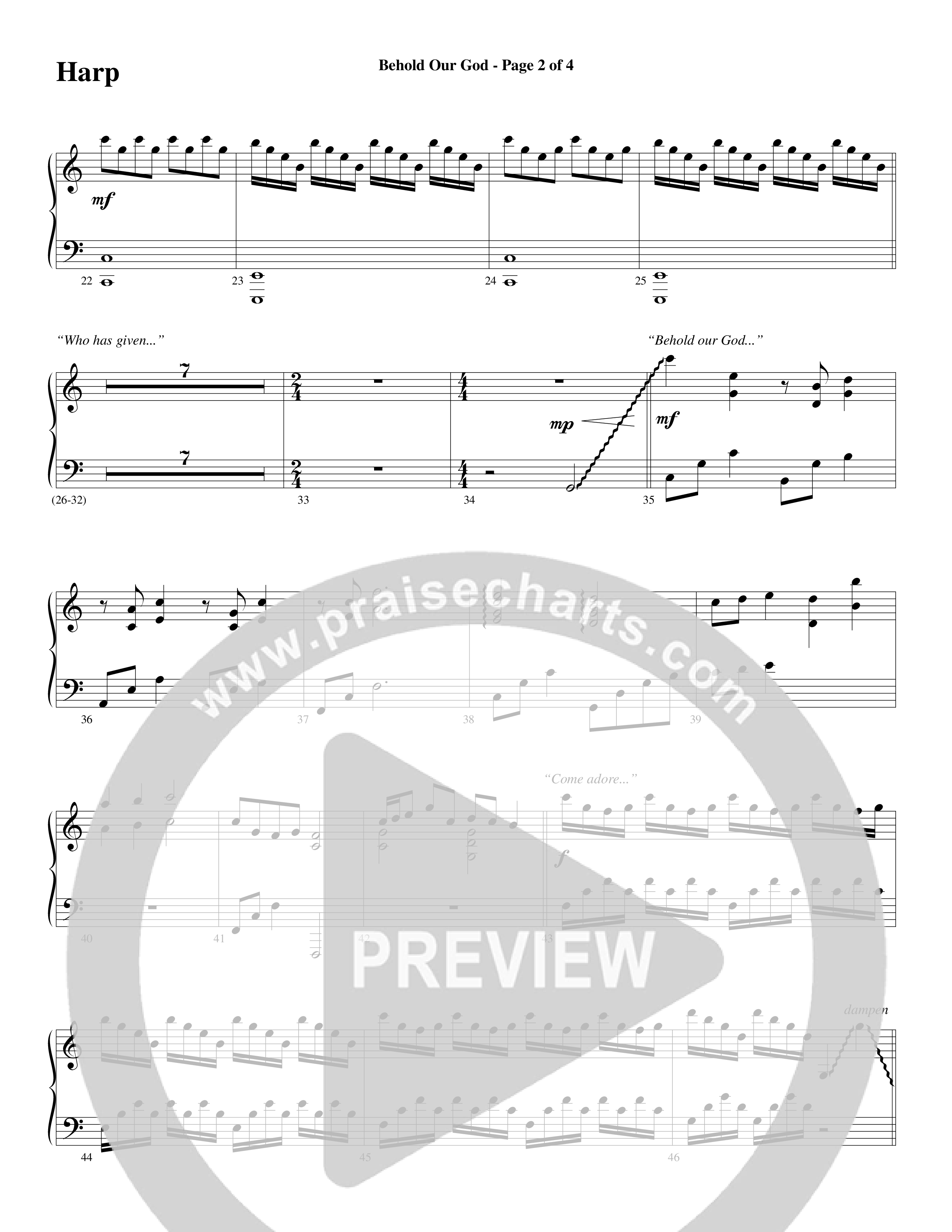 Behold Our God (Choral Anthem SATB) Harp (Word Music Choral / Arr. Joshua Spacht)