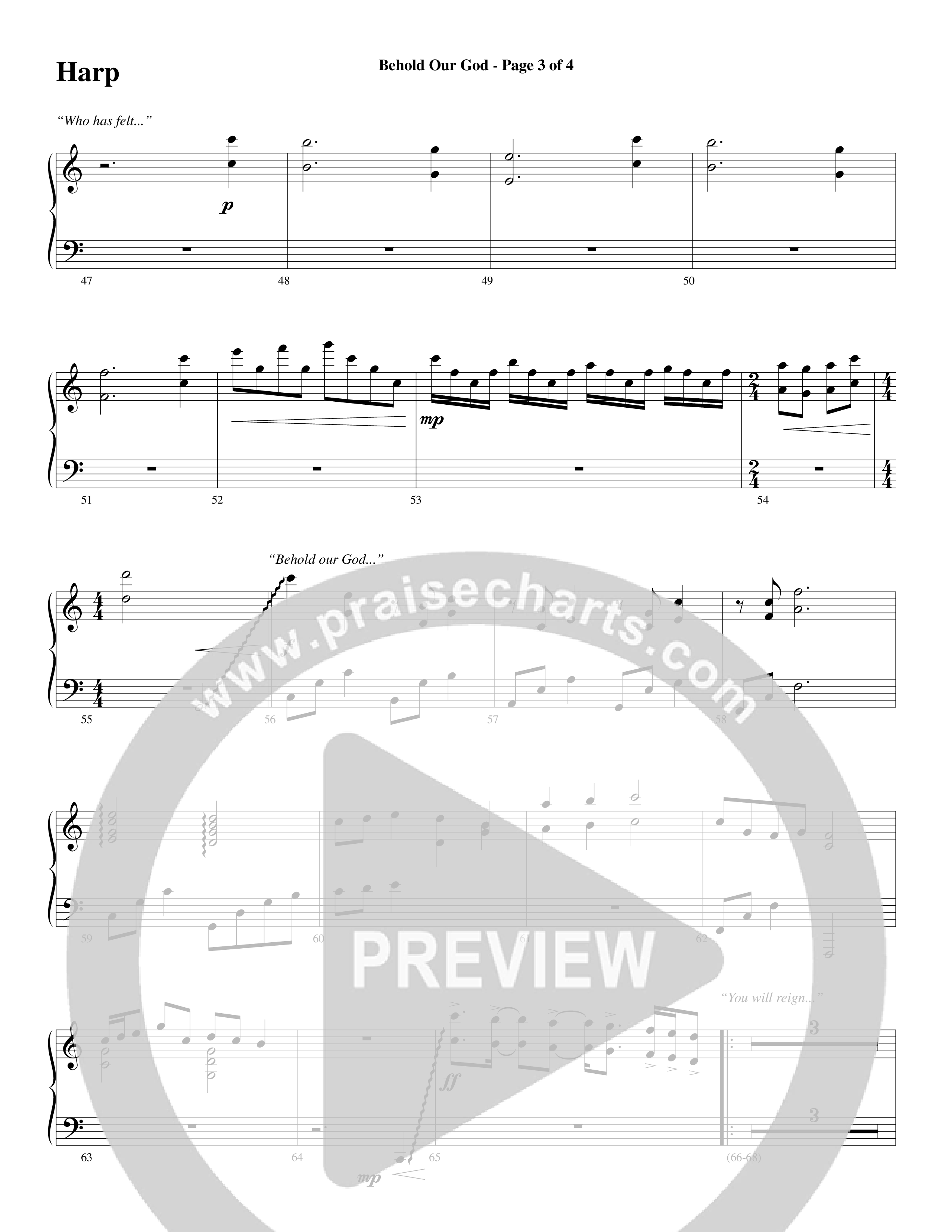 Behold Our God (Choral Anthem SATB) Harp (Word Music Choral / Arr. Joshua Spacht)