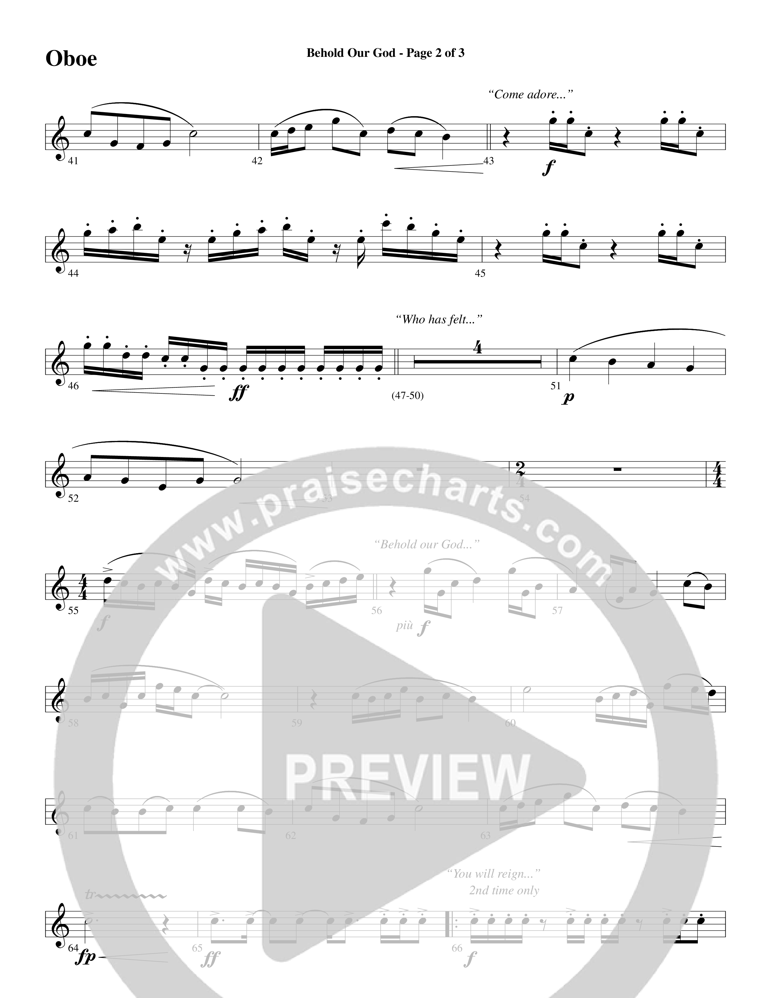 Behold Our God (Choral Anthem SATB) Oboe (Word Music Choral / Arr. Joshua Spacht)