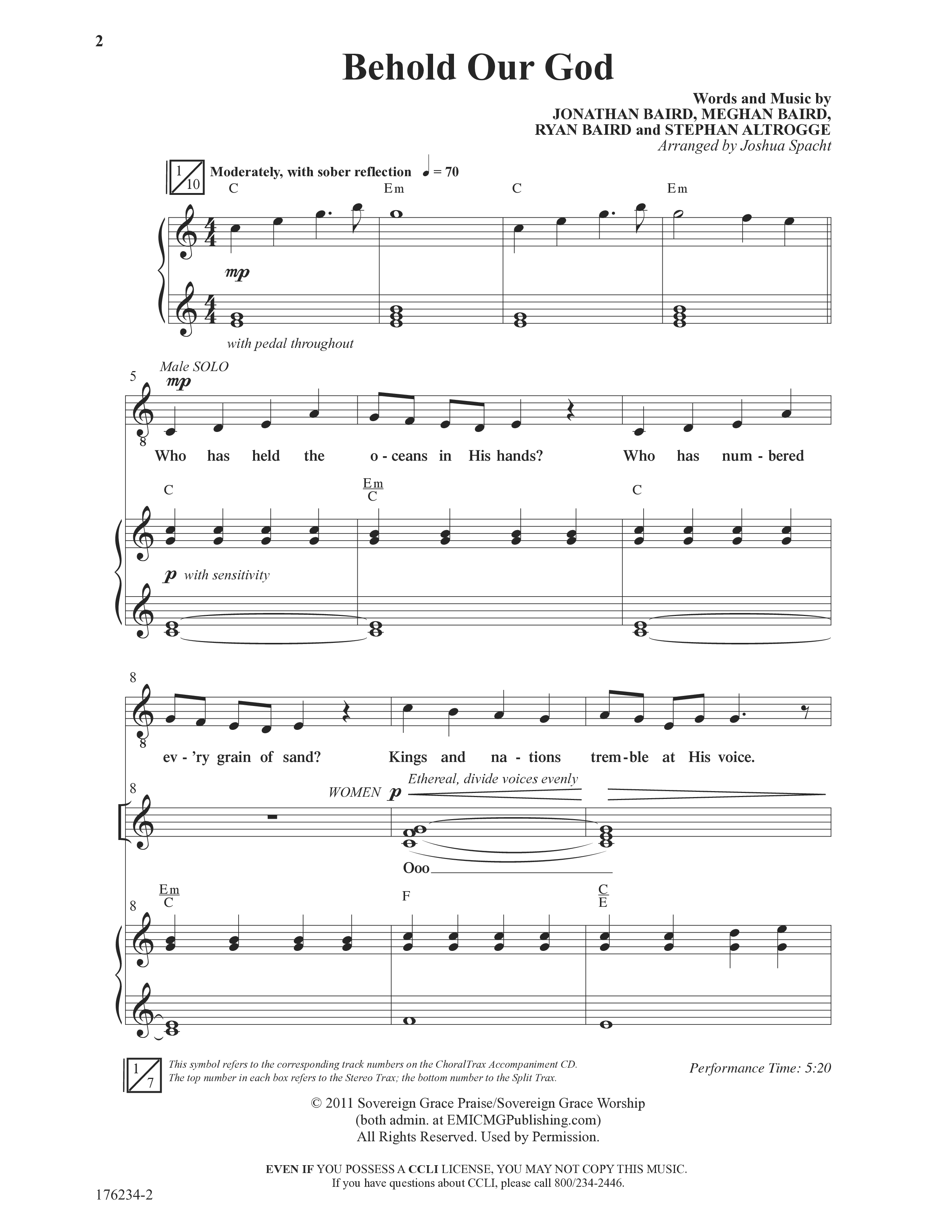 Behold Our God (Choral Anthem SATB) Anthem (SATB/Piano) (Word Music Choral / Arr. Joshua Spacht)