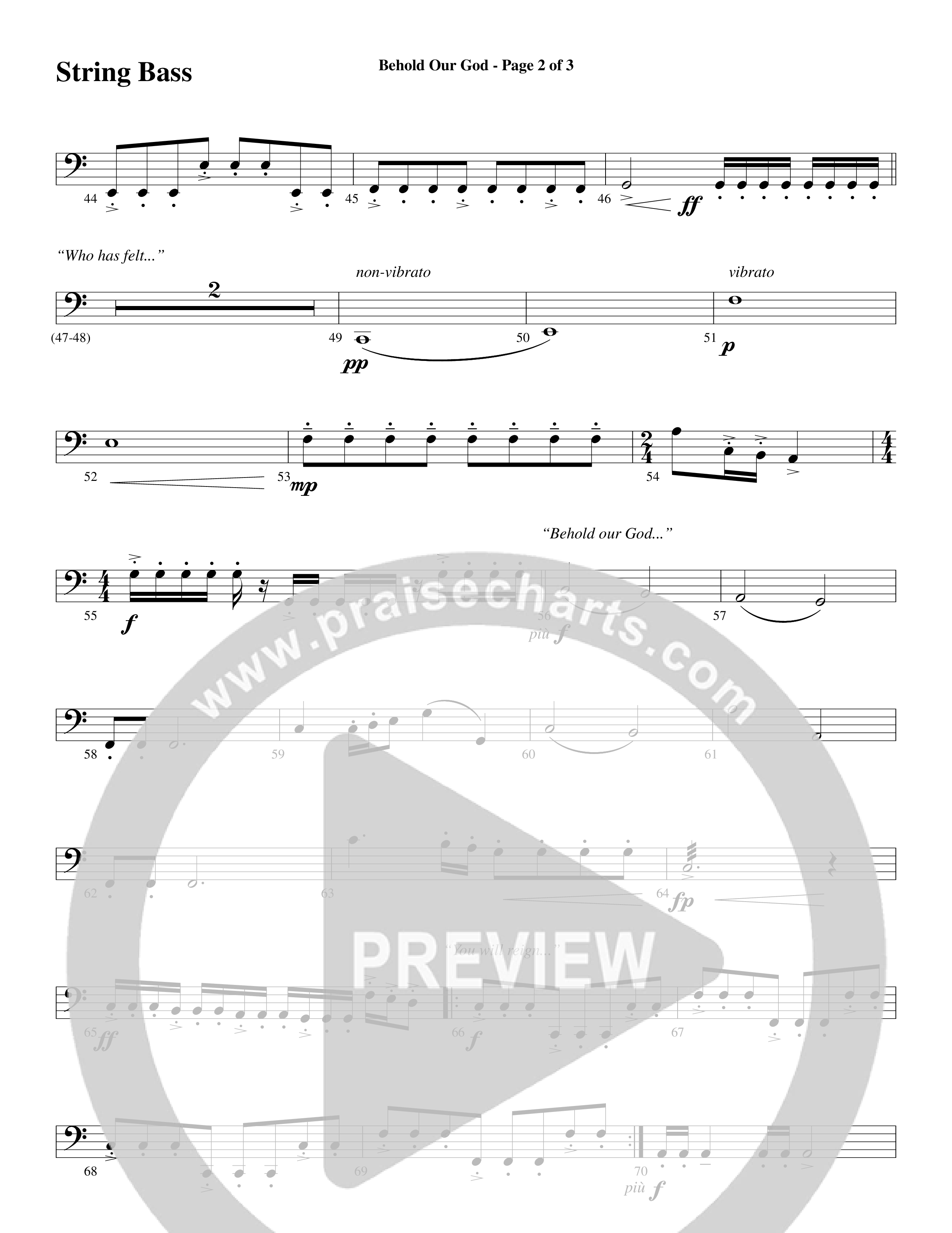 Behold Our God (Choral Anthem SATB) String Bass (Word Music Choral / Arr. Joshua Spacht)
