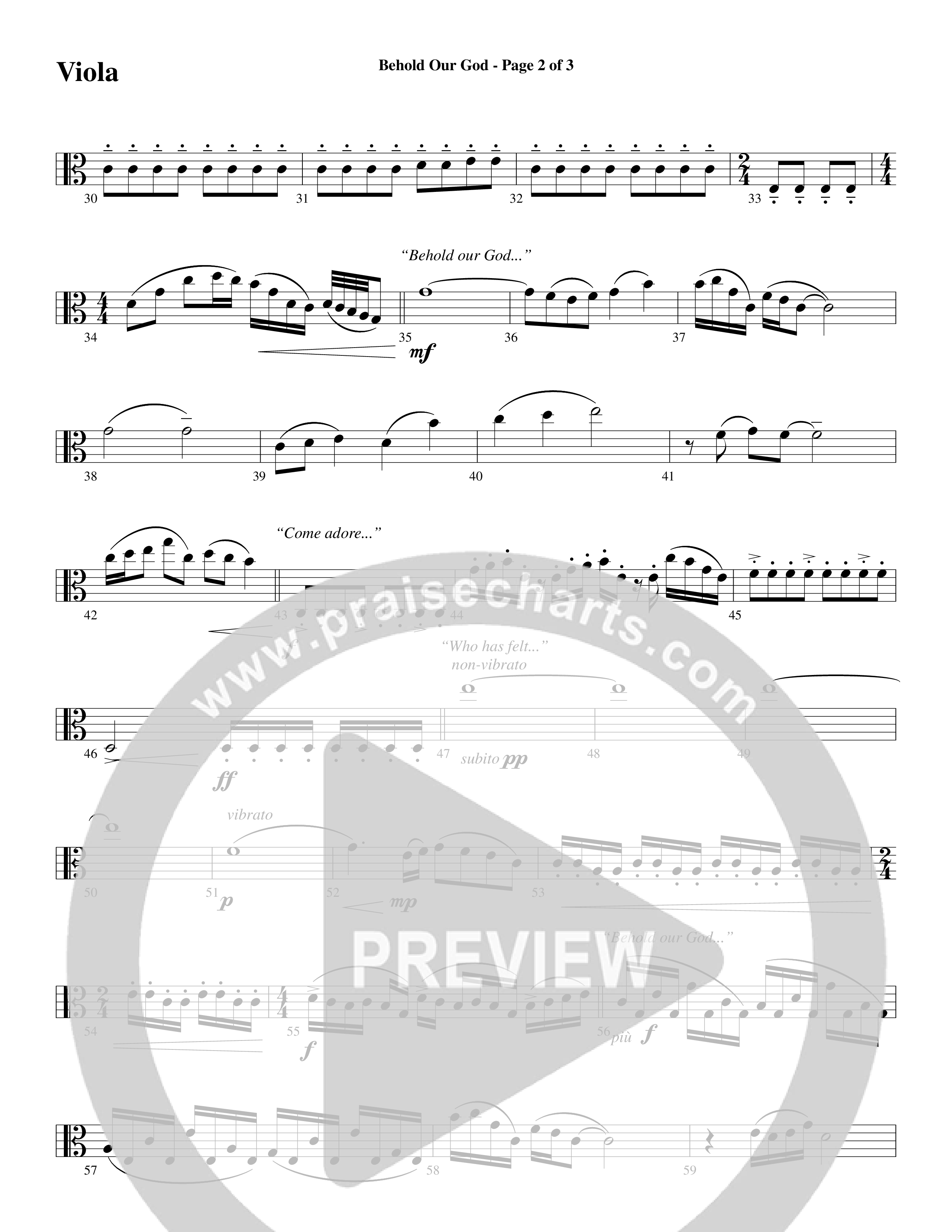 Behold Our God (Choral Anthem SATB) Viola (Word Music Choral / Arr. Joshua Spacht)