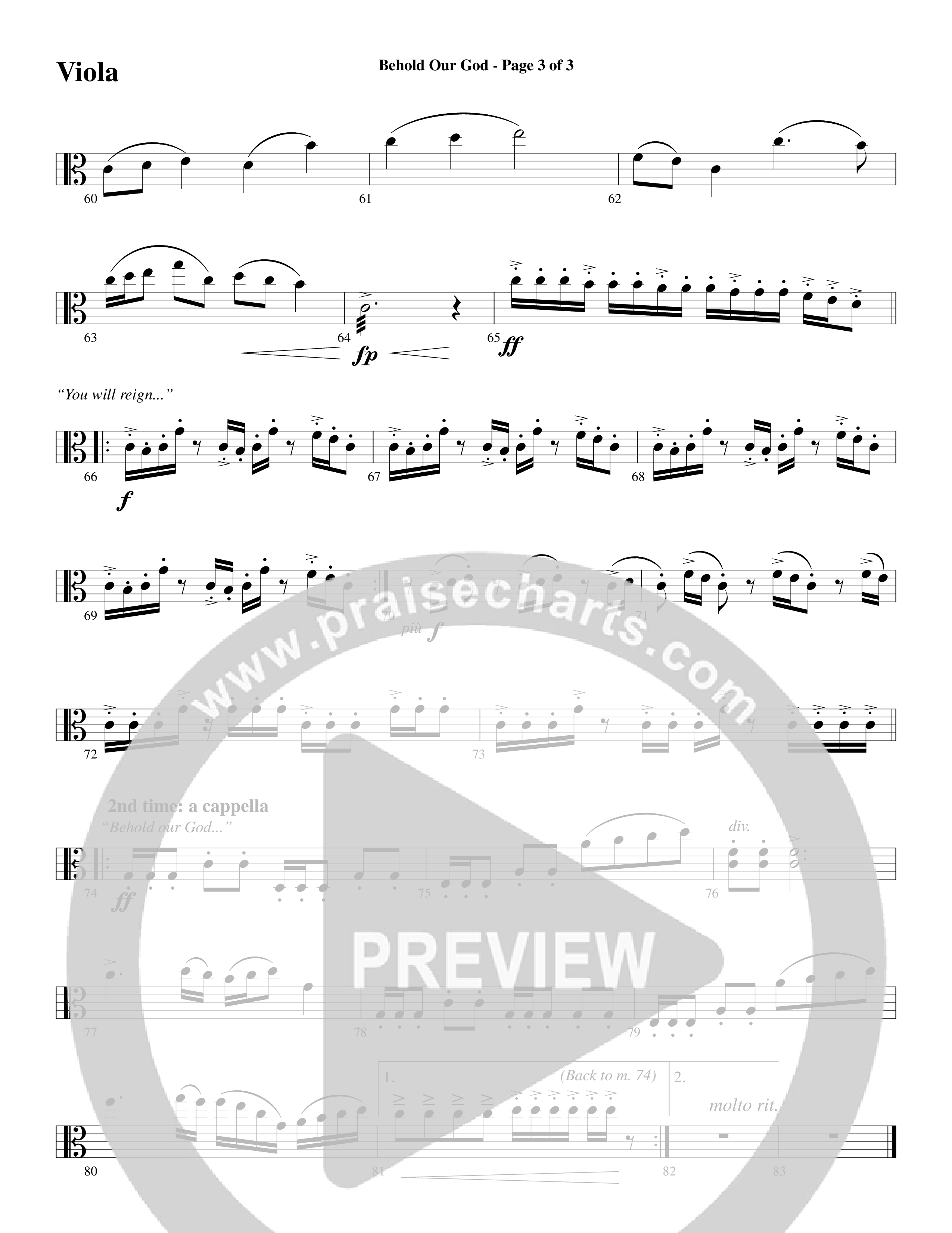 Behold Our God (Choral Anthem SATB) Viola (Word Music Choral / Arr. Joshua Spacht)
