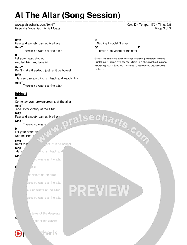 At The Altar (Song Session) Chords & Lyrics (Lizzie Morgan / Essential Worship)