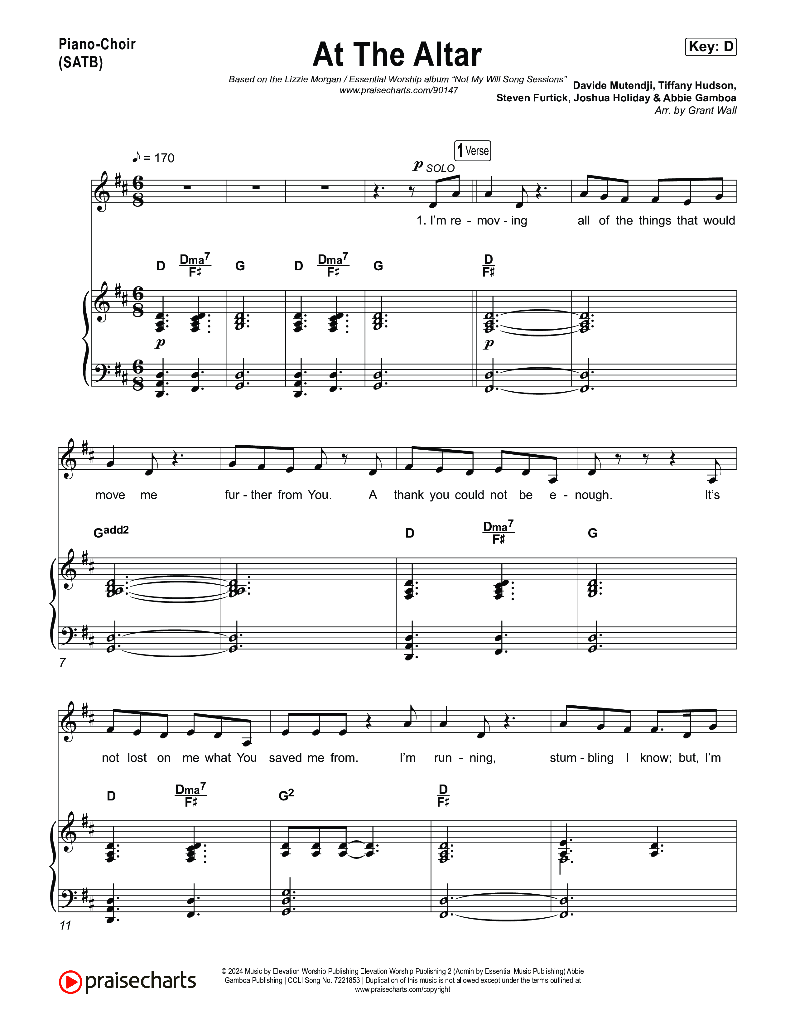 At The Altar (Song Session) Piano/Vocal (SATB) (Lizzie Morgan / Essential Worship)