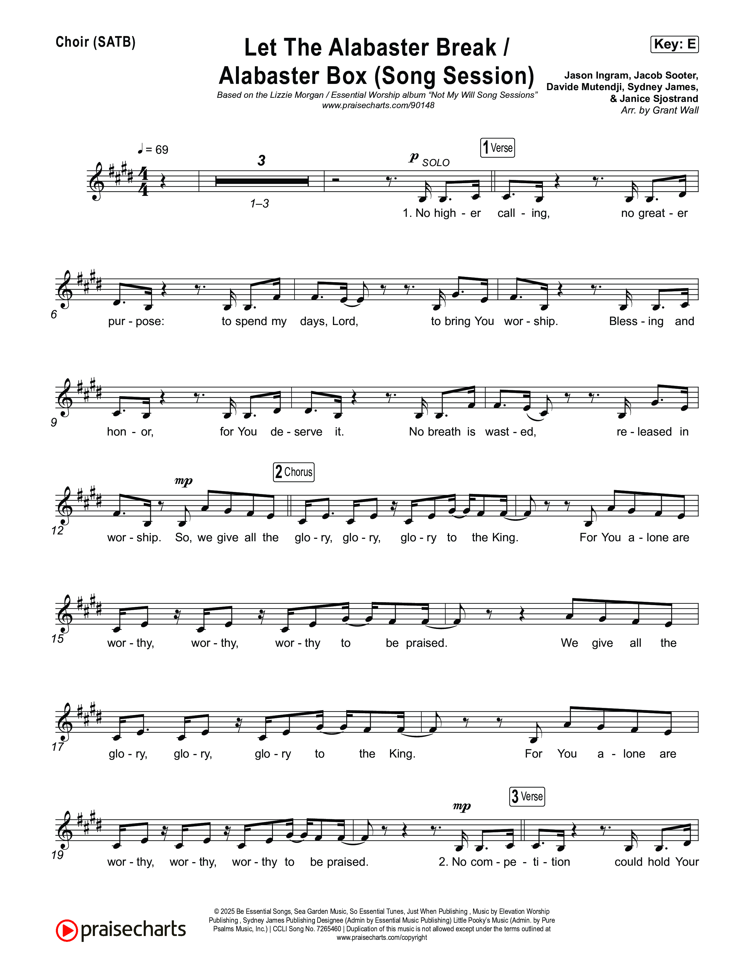 Let The Alabaster Break / Alabaster Box (Song Session) Choir Sheet (SATB) (Lizzie Morgan / Essential Worship)