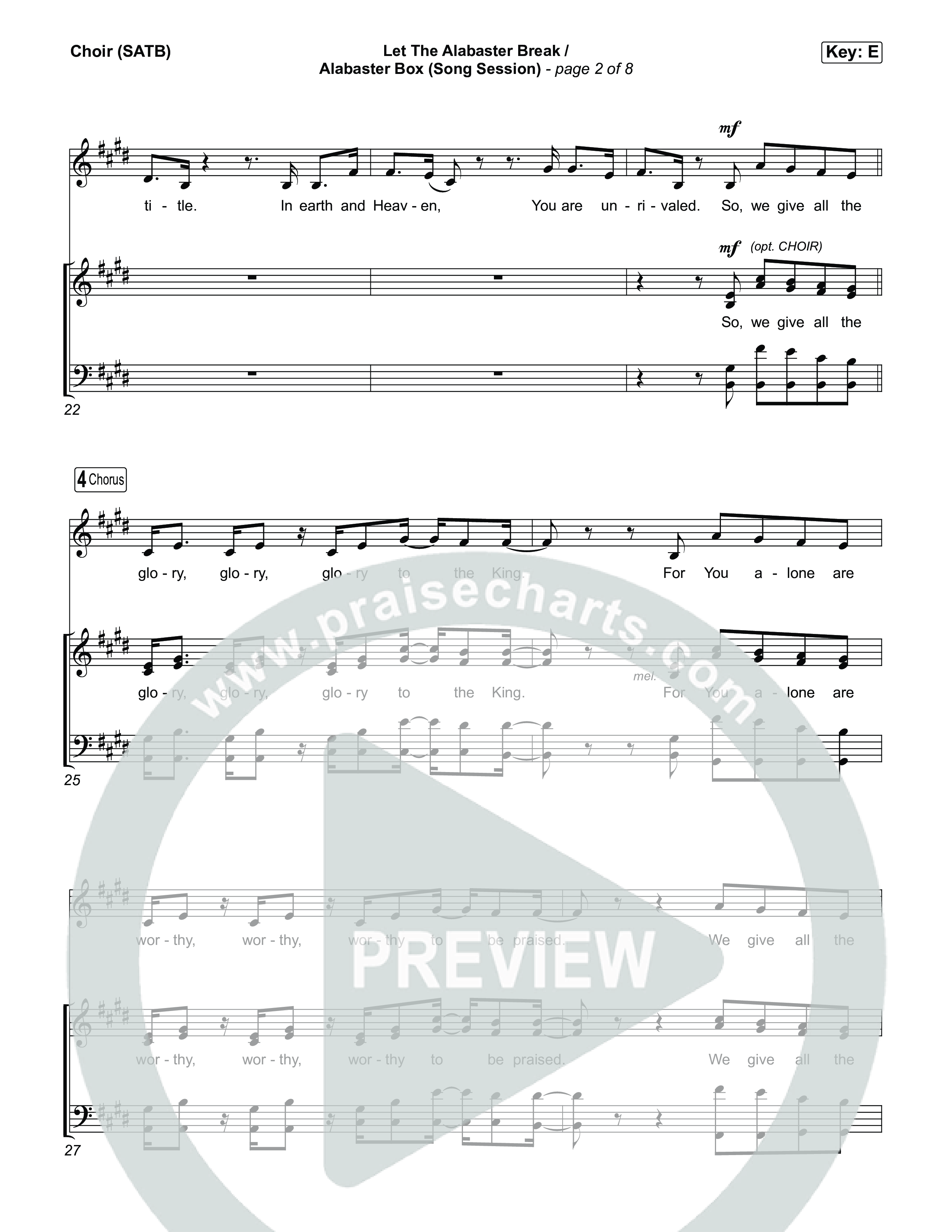 Let The Alabaster Break / Alabaster Box (Song Session) Choir Sheet (SATB) (Lizzie Morgan / Essential Worship)