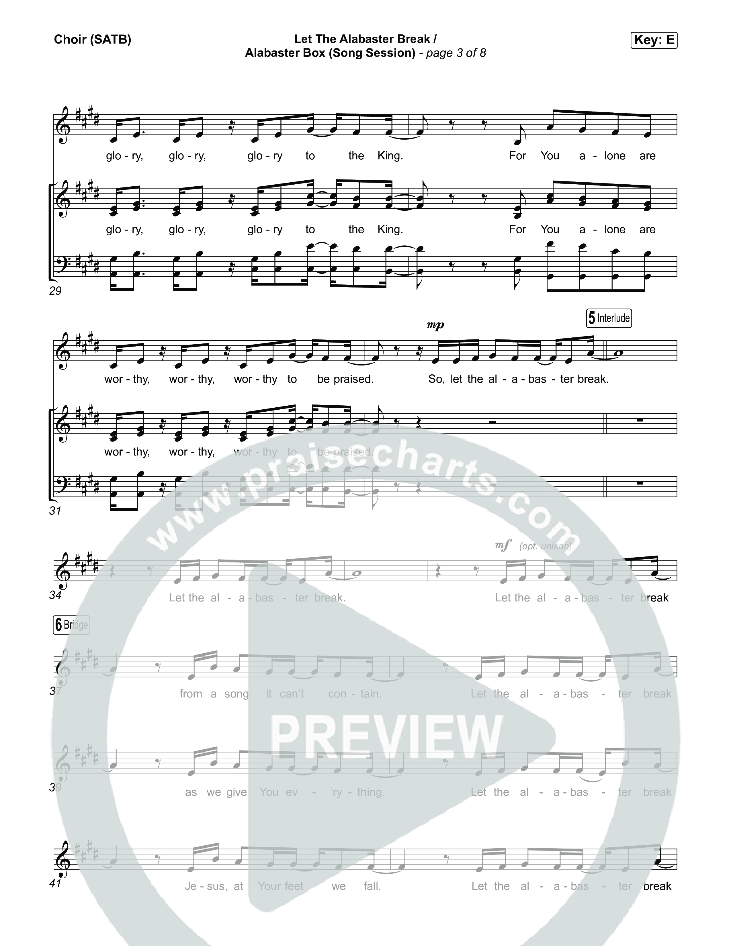 Let The Alabaster Break / Alabaster Box (Song Session) Choir Sheet (SATB) (Lizzie Morgan / Essential Worship)