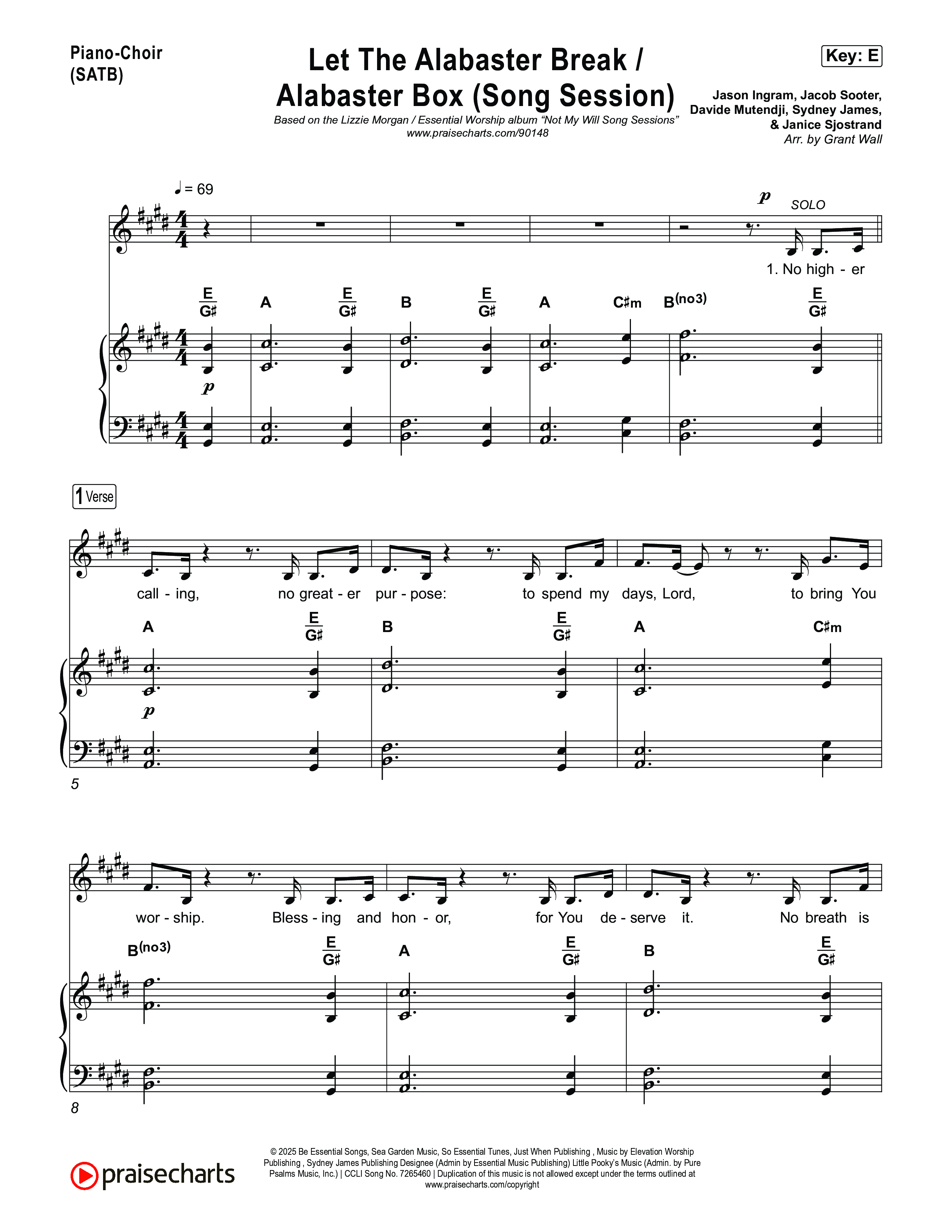 Let The Alabaster Break / Alabaster Box (Song Session) Piano/Vocal Pack (Lizzie Morgan / Essential Worship)