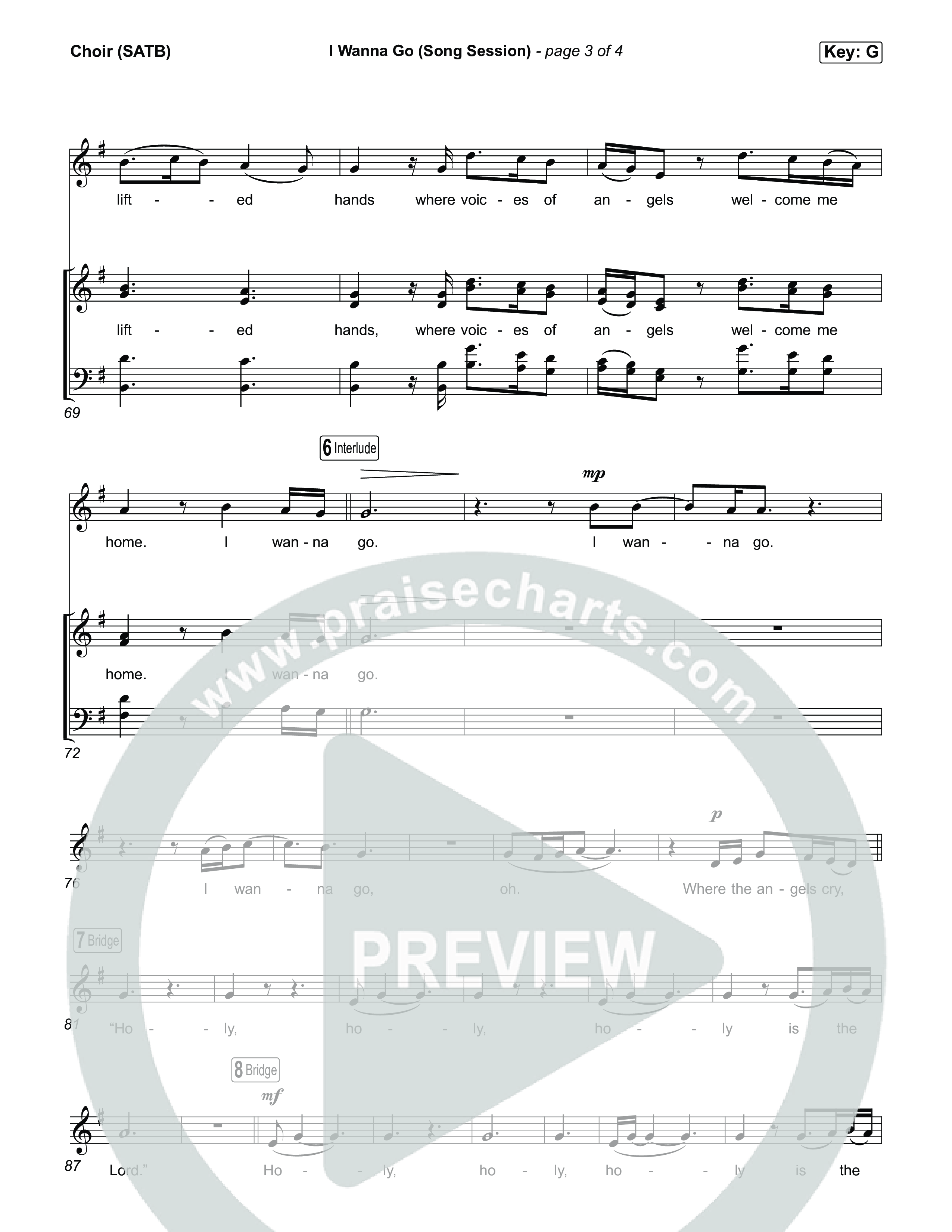 I Wanna Go (Song Session) Choir Sheet (SATB) (Lizzie Morgan / Essential Worship)