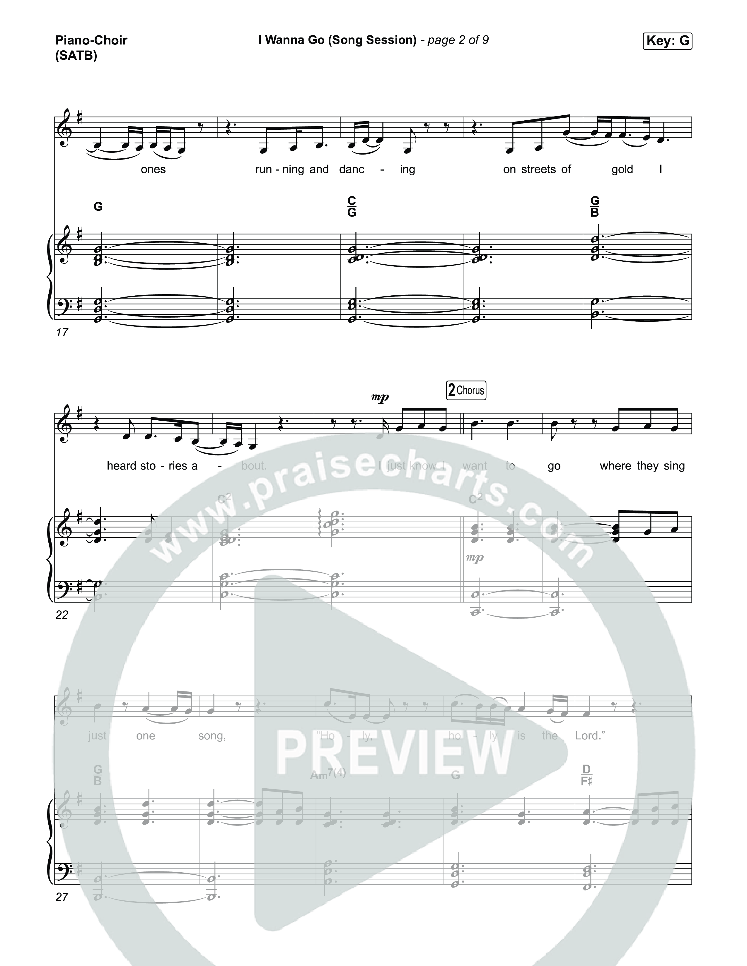 I Wanna Go (Song Session) Piano/Vocal Pack (Lizzie Morgan / Essential Worship)