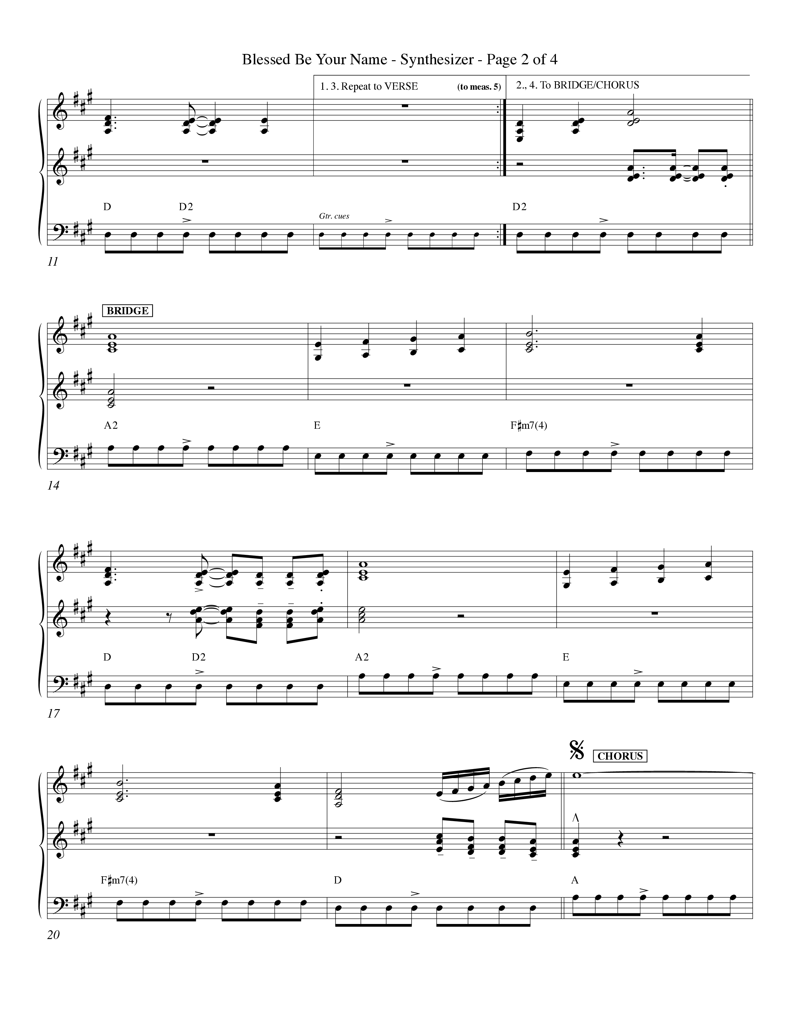 Blessed Be Your Name (Choral Anthem SATB) Synth (Word Music Choral / Orch. Keith Christopher)