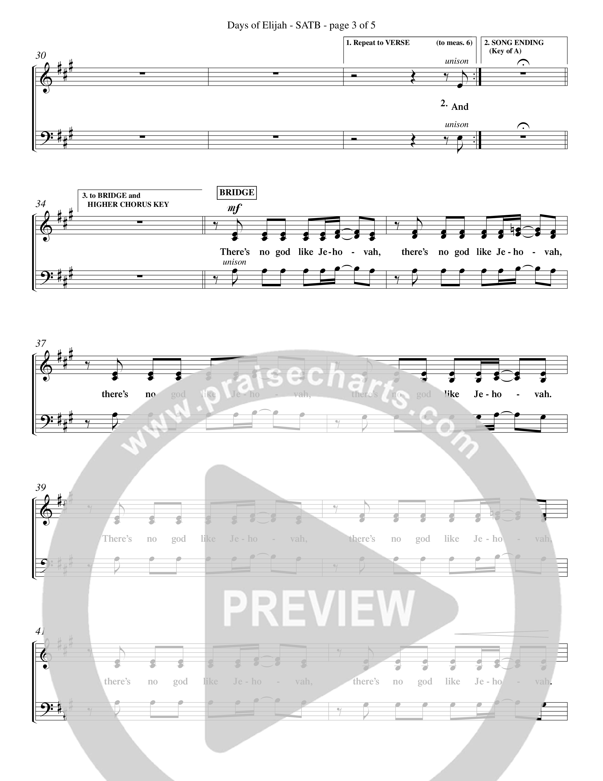 Days of Elijah (Choral Anthem SATB) Choir Sheet (SATB) (Word Music Choral / Orch. Rob Howard)