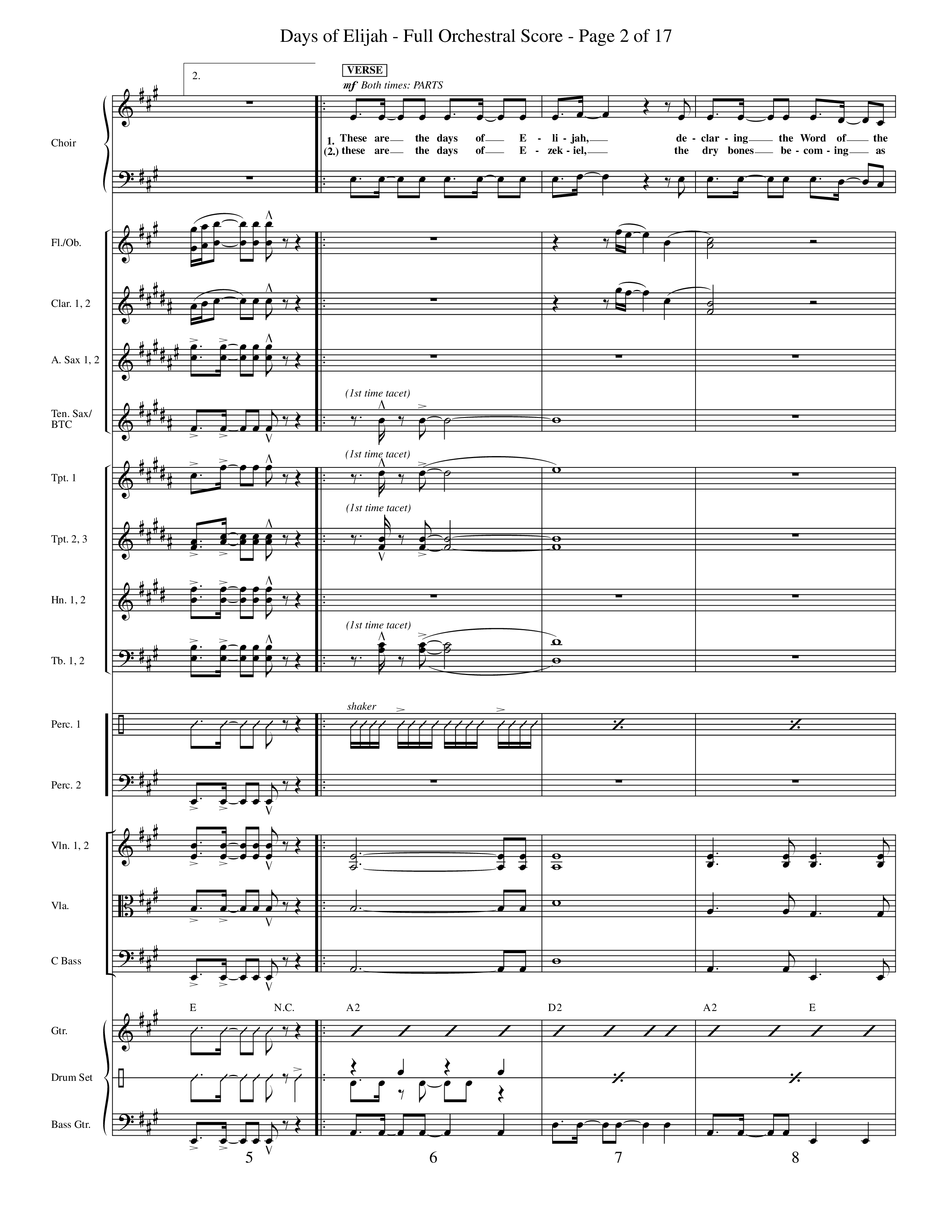 Days of Elijah (Choral Anthem SATB) Conductor's Score (Word Music Choral / Orch. Rob Howard)