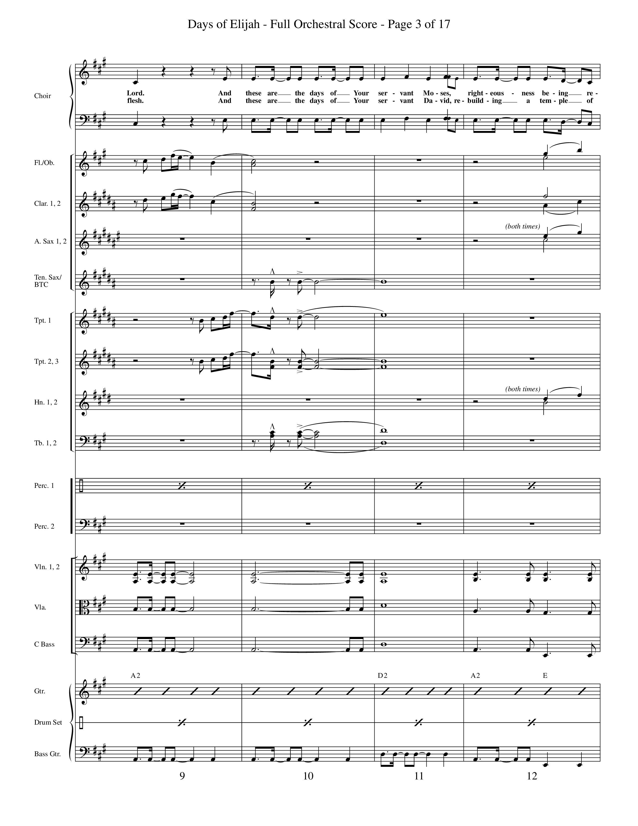 Days of Elijah (Choral Anthem SATB) Conductor's Score (Word Music Choral / Orch. Rob Howard)