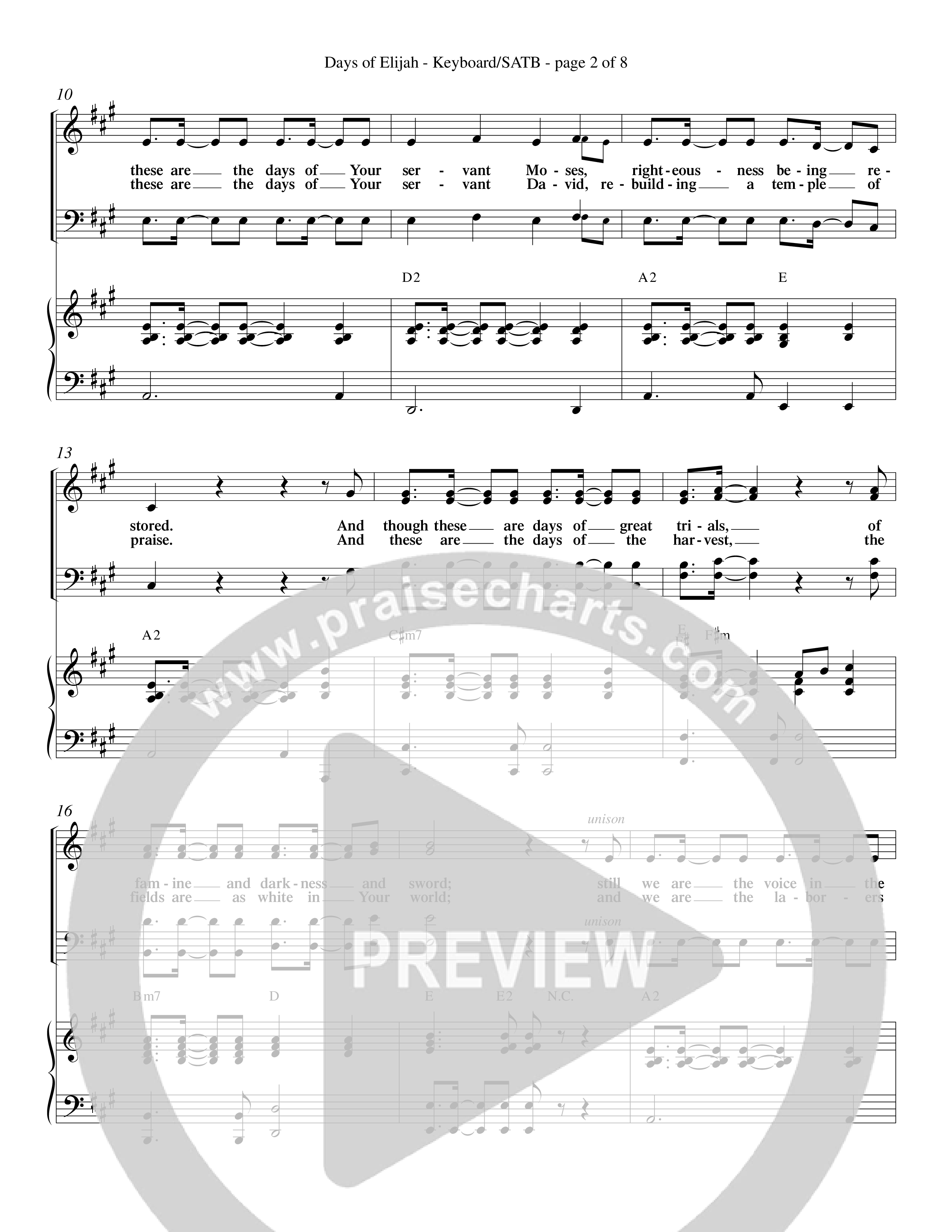 Days of Elijah (Choral Anthem SATB) Keyboard/Vocal (SATB) (Word Music Choral / Orch. Rob Howard)