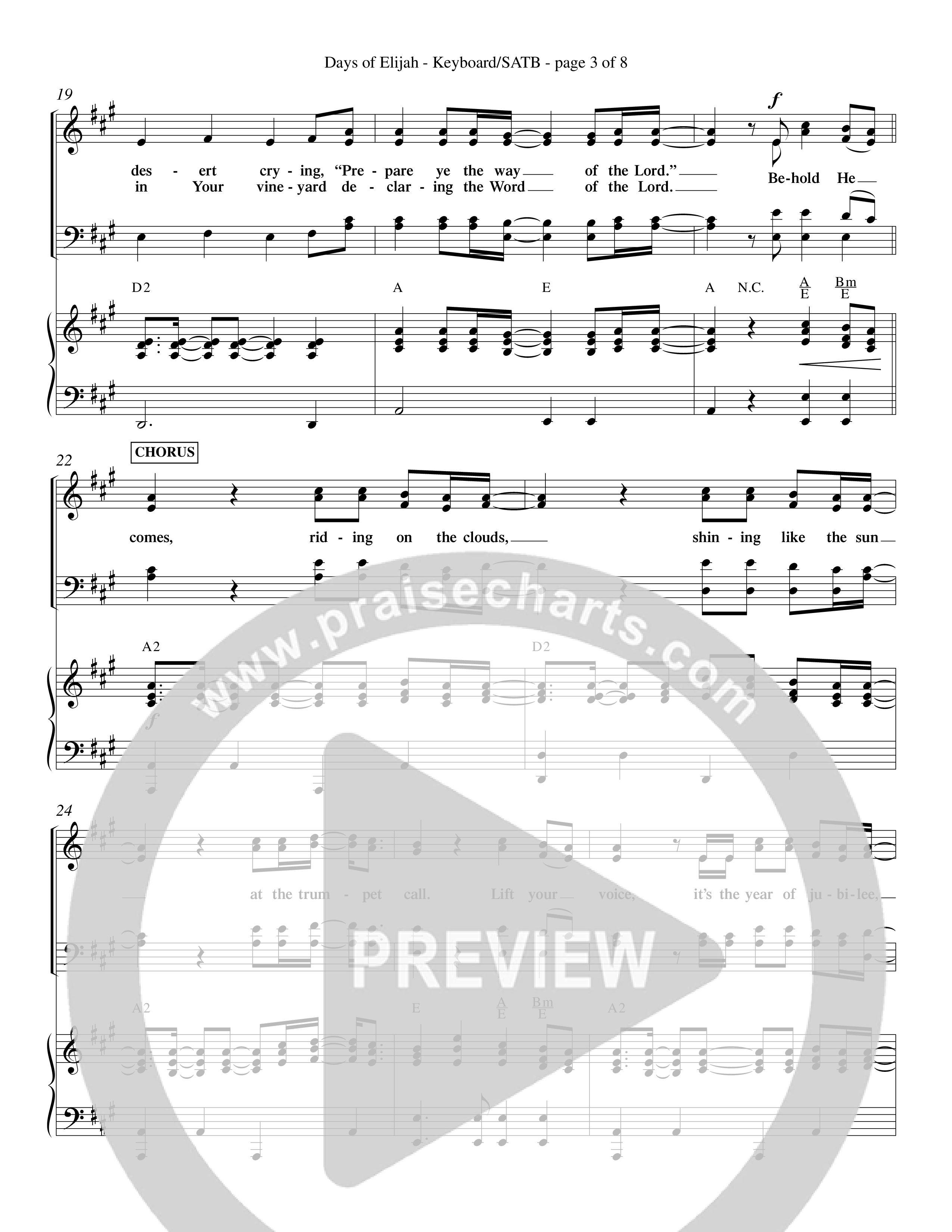 Days of Elijah (Choral Anthem SATB) Keyboard/Vocal (SATB) (Word Music Choral / Orch. Rob Howard)