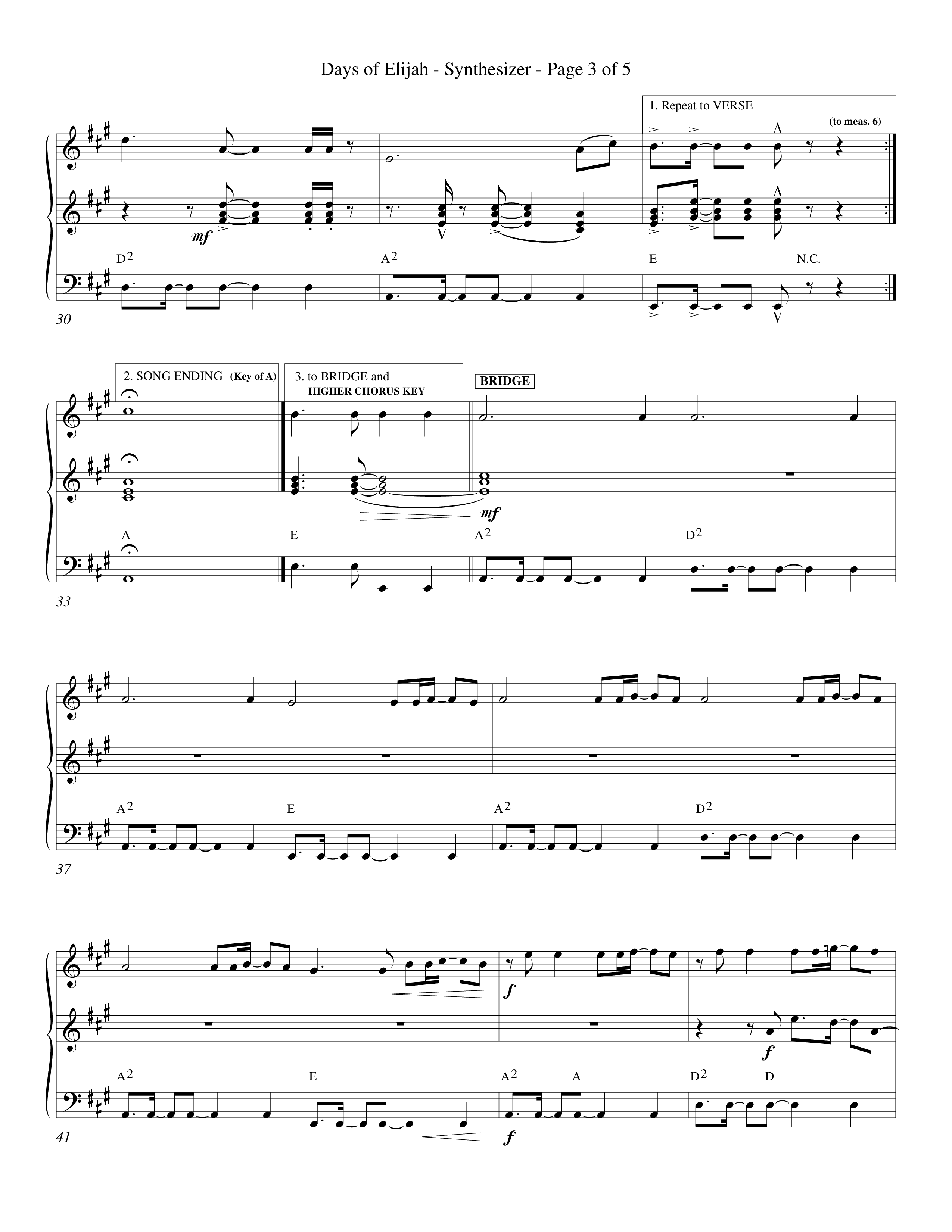 Days of Elijah (Choral Anthem SATB) Synth (Word Music Choral / Orch. Rob Howard)