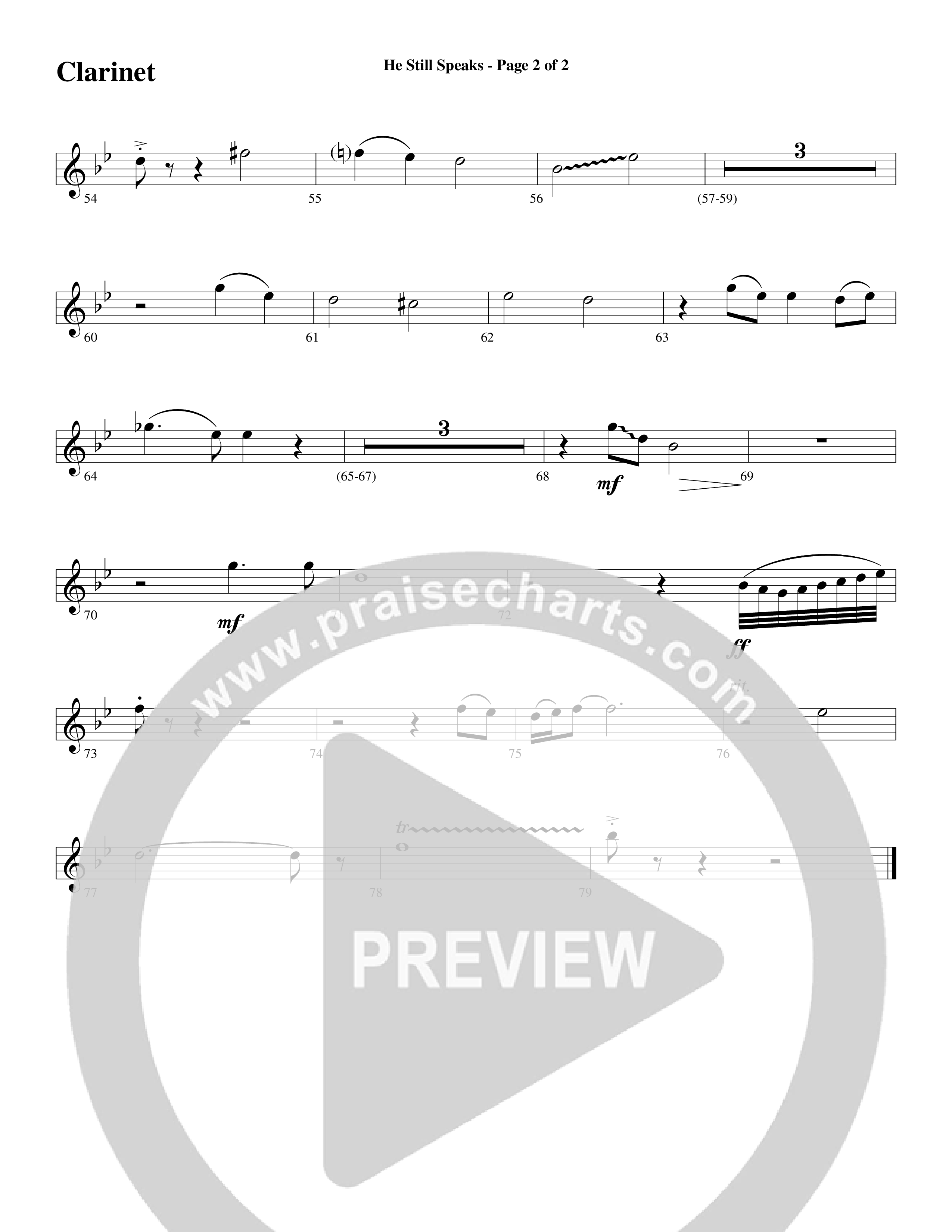 He Still Speaks (Choral Anthem SATB) Clarinet (Word Music Choral / Arr. Russell Mauldin)