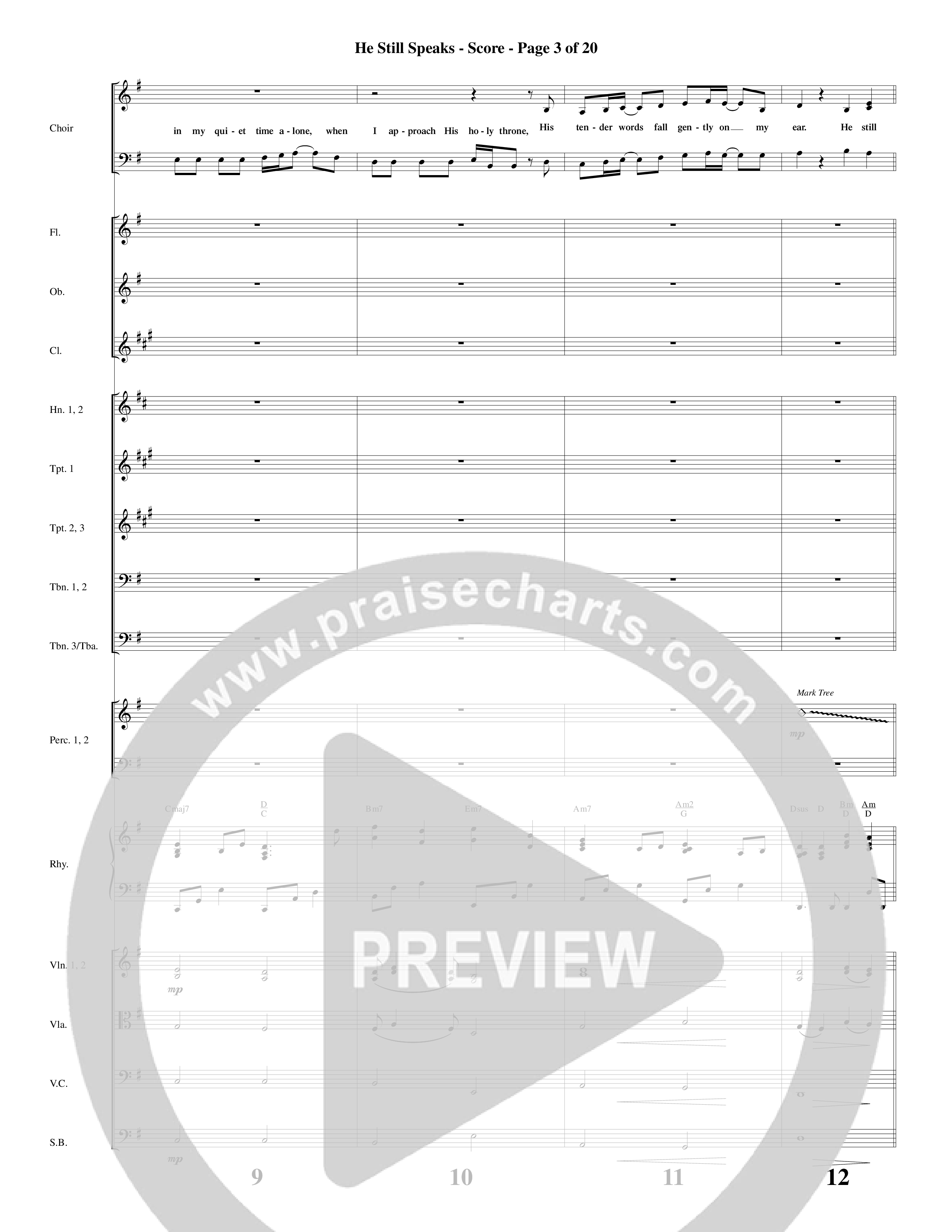 He Still Speaks (Choral Anthem SATB) Orchestration (Word Music Choral / Arr. Russell Mauldin)