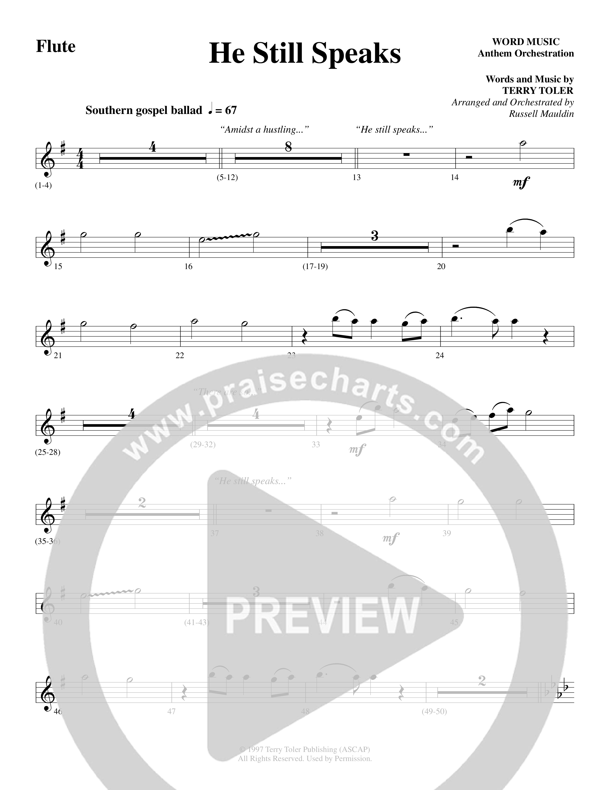 He Still Speaks (Choral Anthem SATB) Flute (Word Music Choral / Arr. Russell Mauldin)
