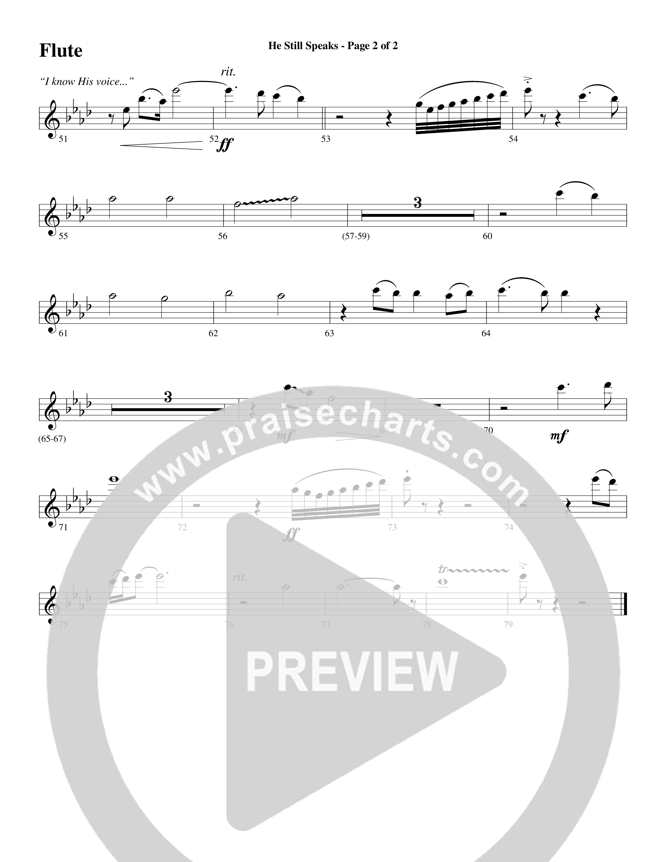 He Still Speaks (Choral Anthem SATB) Flute (Word Music Choral / Arr. Russell Mauldin)
